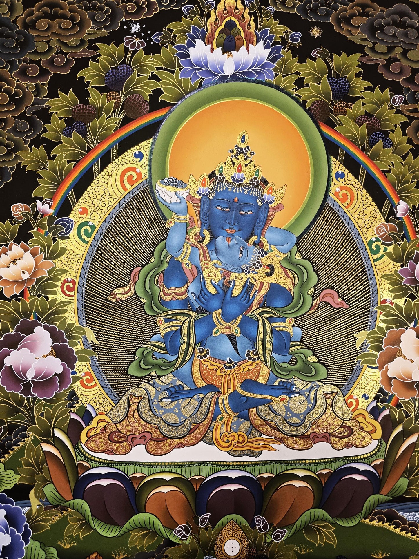 Hand-Painted Vajradhara Shakti Thangka – Tibetan Art, Nepal