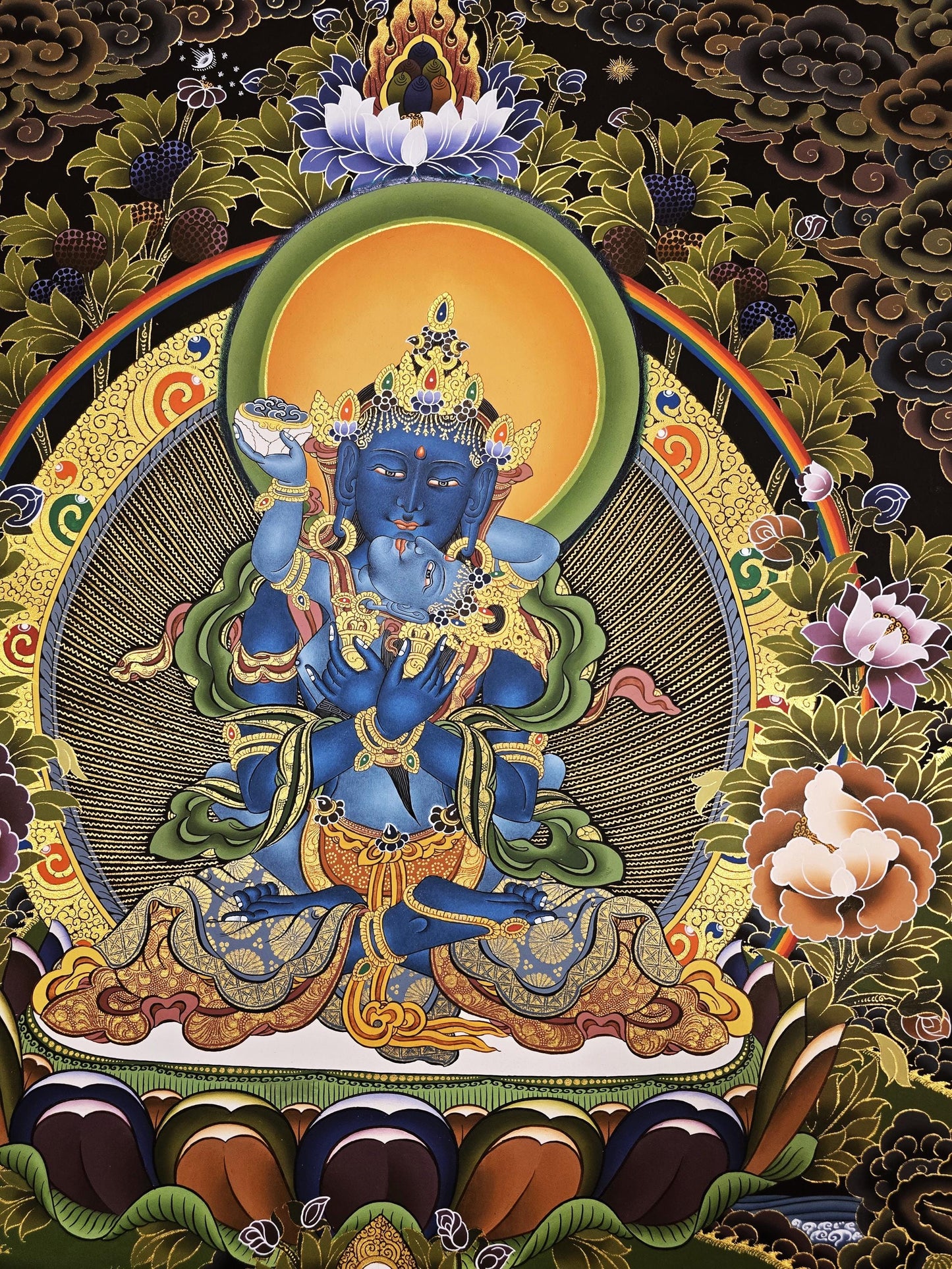 Hand-Painted Vajradhara Shakti Thangka – Tibetan Art, Nepal