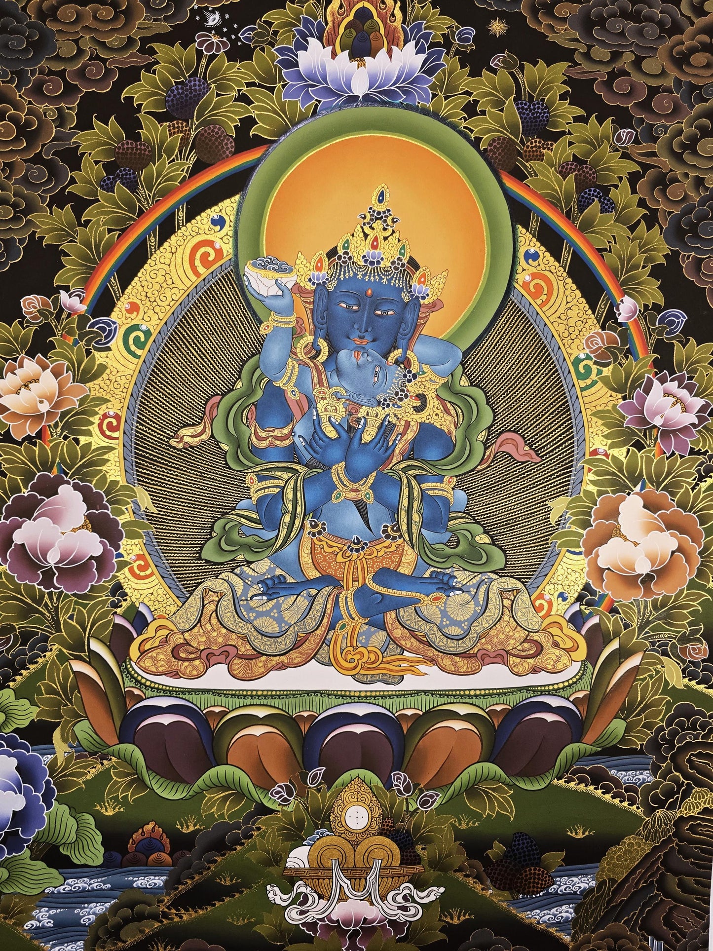 Hand-Painted Vajradhara Shakti Thangka – Tibetan Art, Nepal