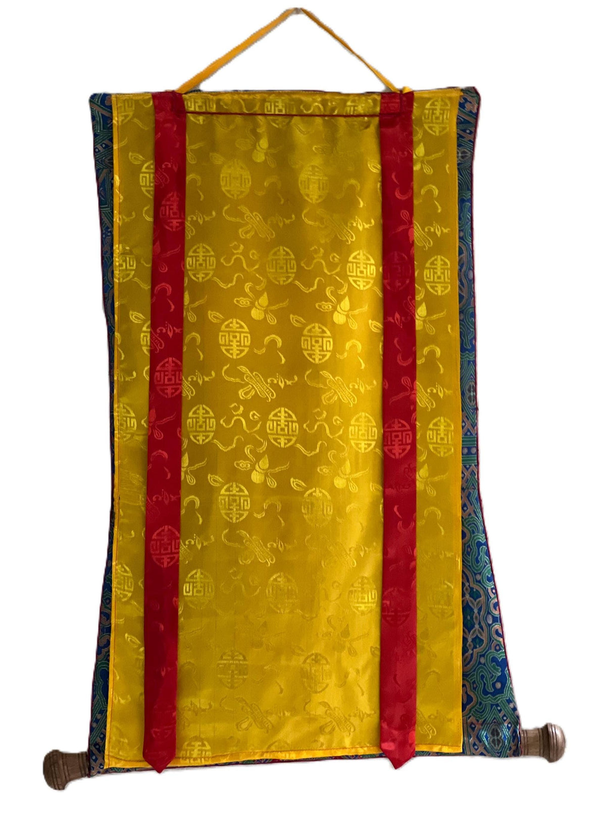 Vajrapani Thangka Painting | Tibetan Dharma Protector with Silk Brocade