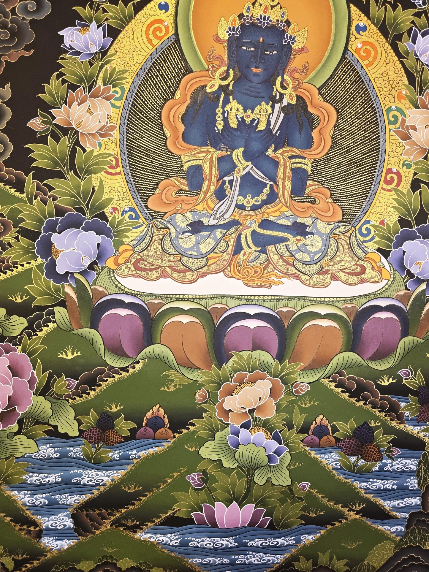 Original Hand-Painted Vajradhara / Adi Buddha Thangka |  Tibetan Masterpiece | Meditation & Compassion Wall Art from Nepal