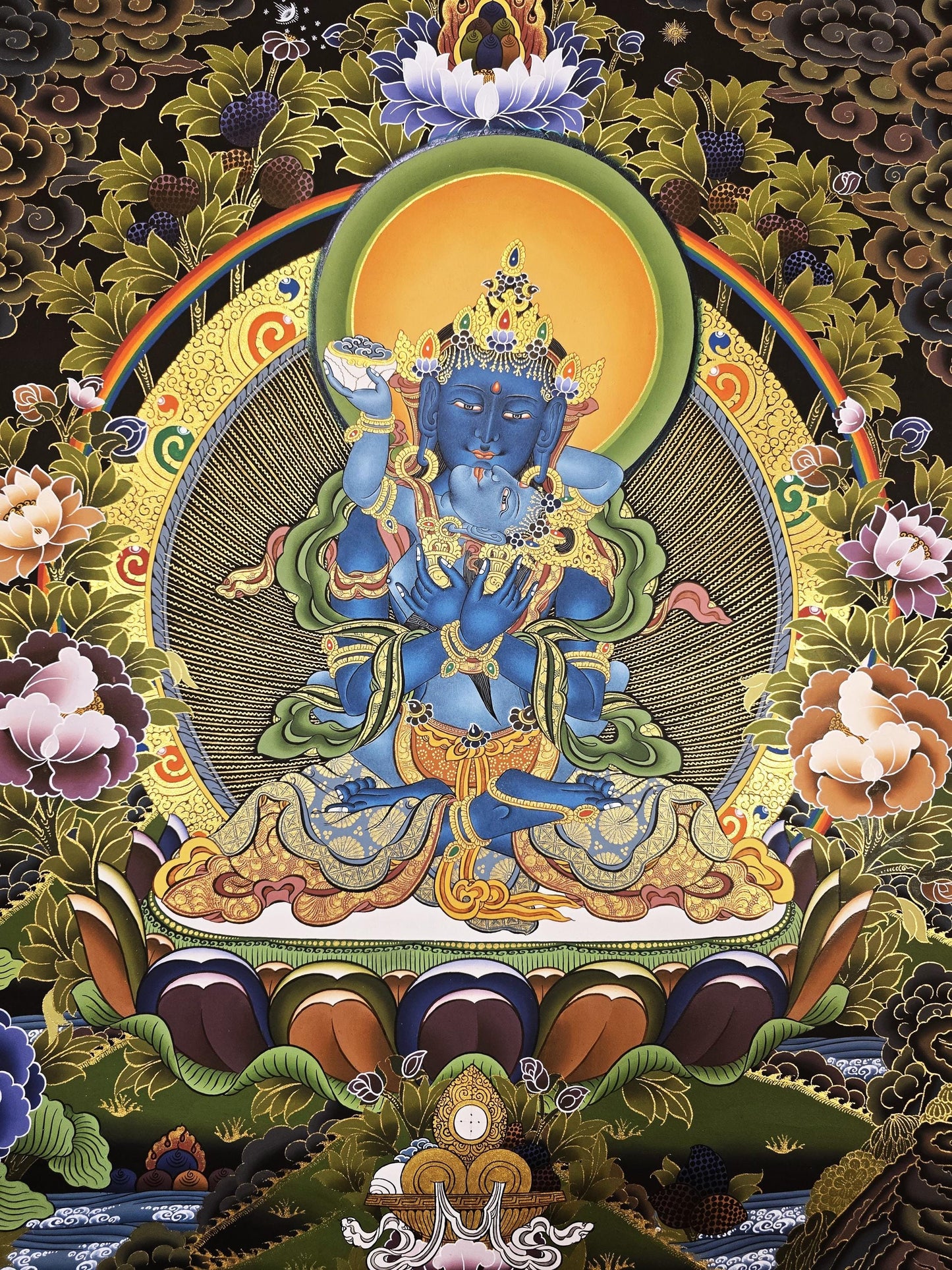 Hand-Painted Vajradhara Shakti Thangka – Tibetan Art, Nepal