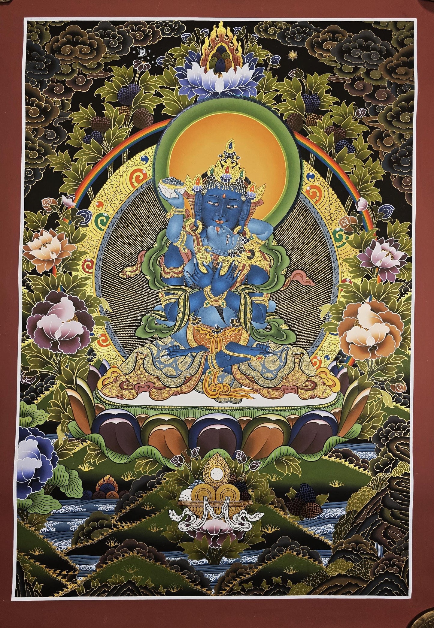 Hand-Painted Vajradhara Shakti Thangka – Tibetan Art, Nepal