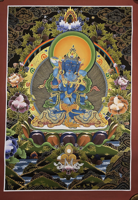 Hand-Painted Vajradhara Shakti Thangka – Tibetan Art, Nepal