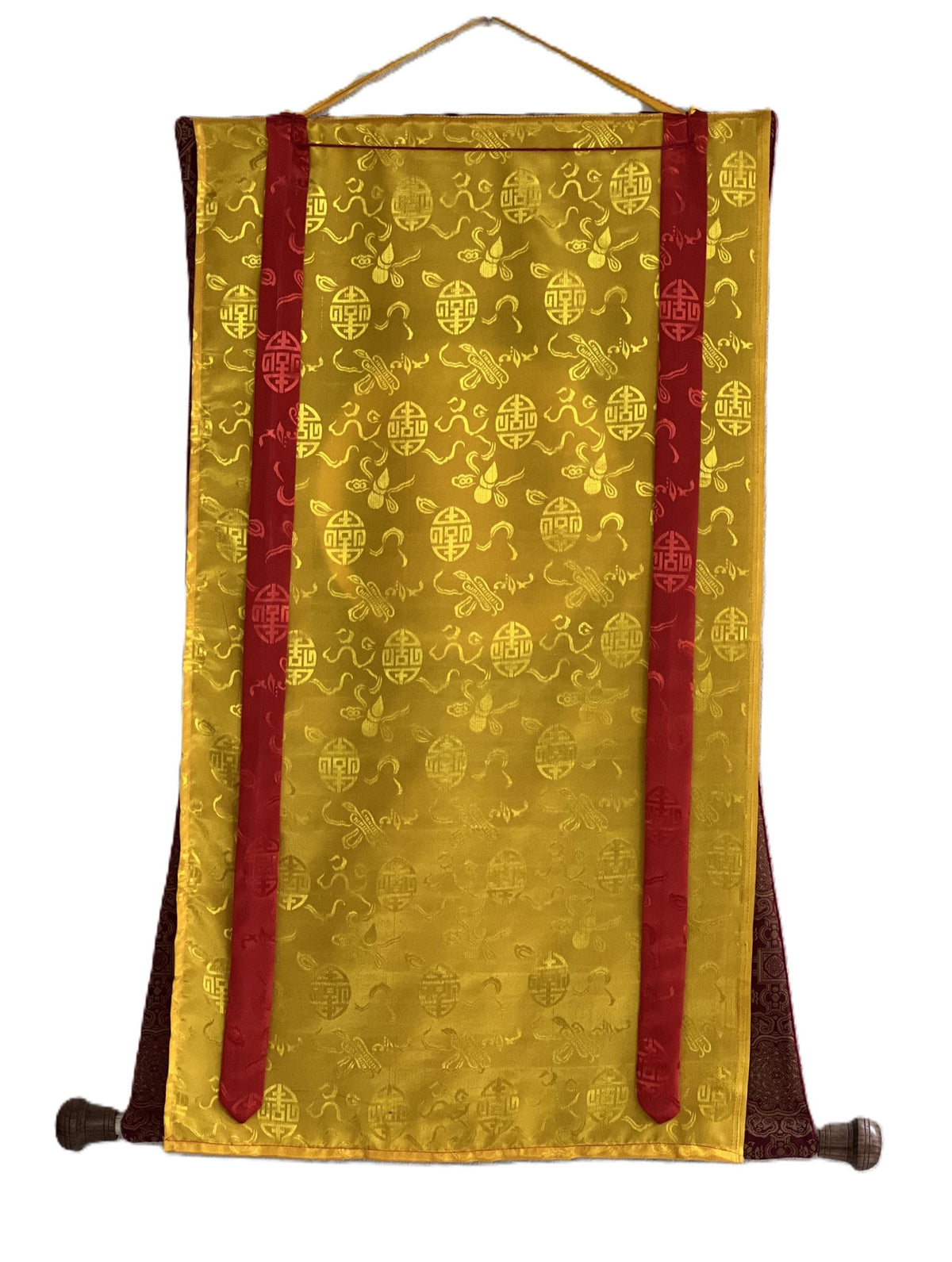 Samantabhadra Thangka Painting with Silk Brocade