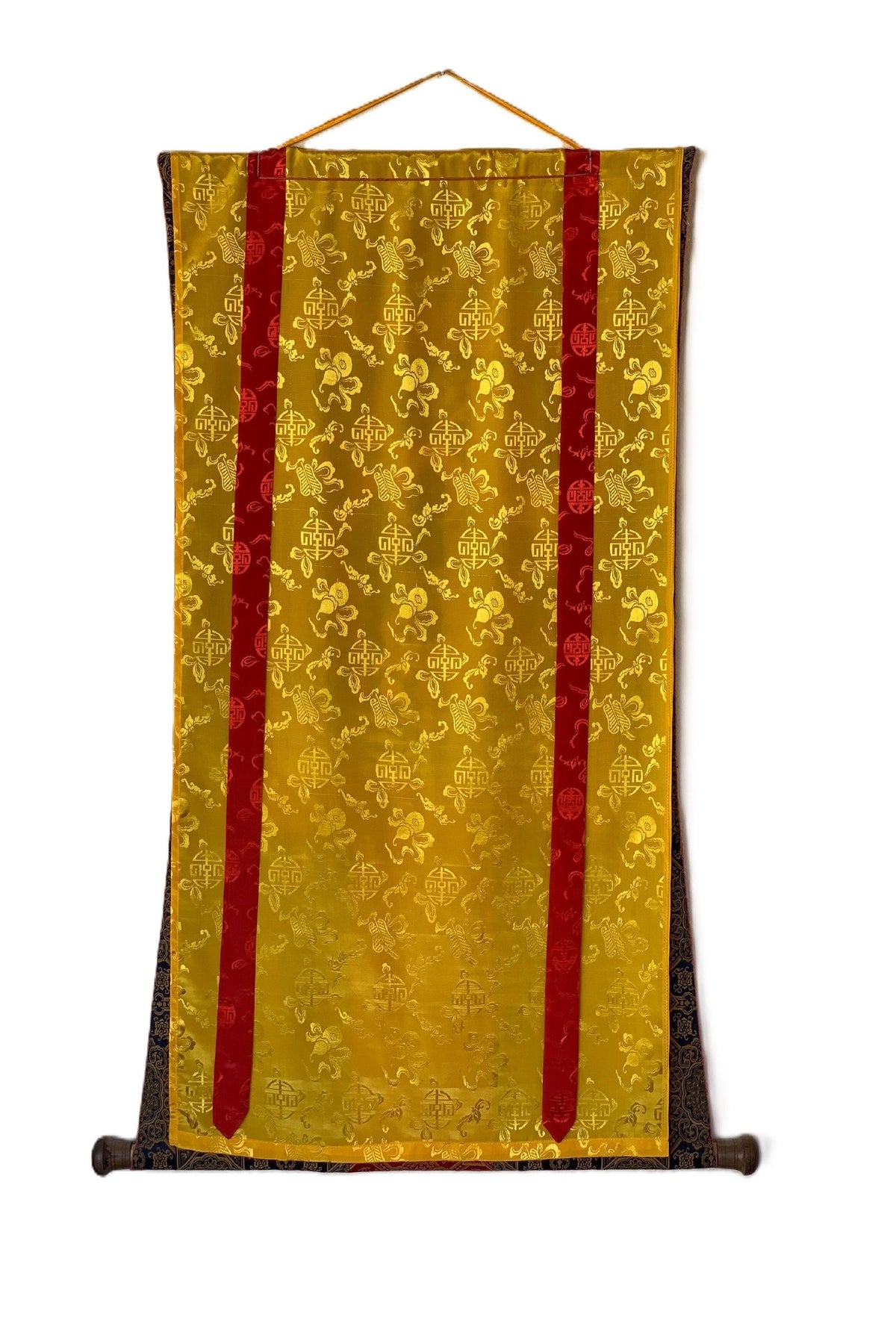 Citipati Dancing Skeletons Thangka | Hand-Painted Tibetan Buddhist Art | Silk Brocade Dharma Protector Wall Hanging