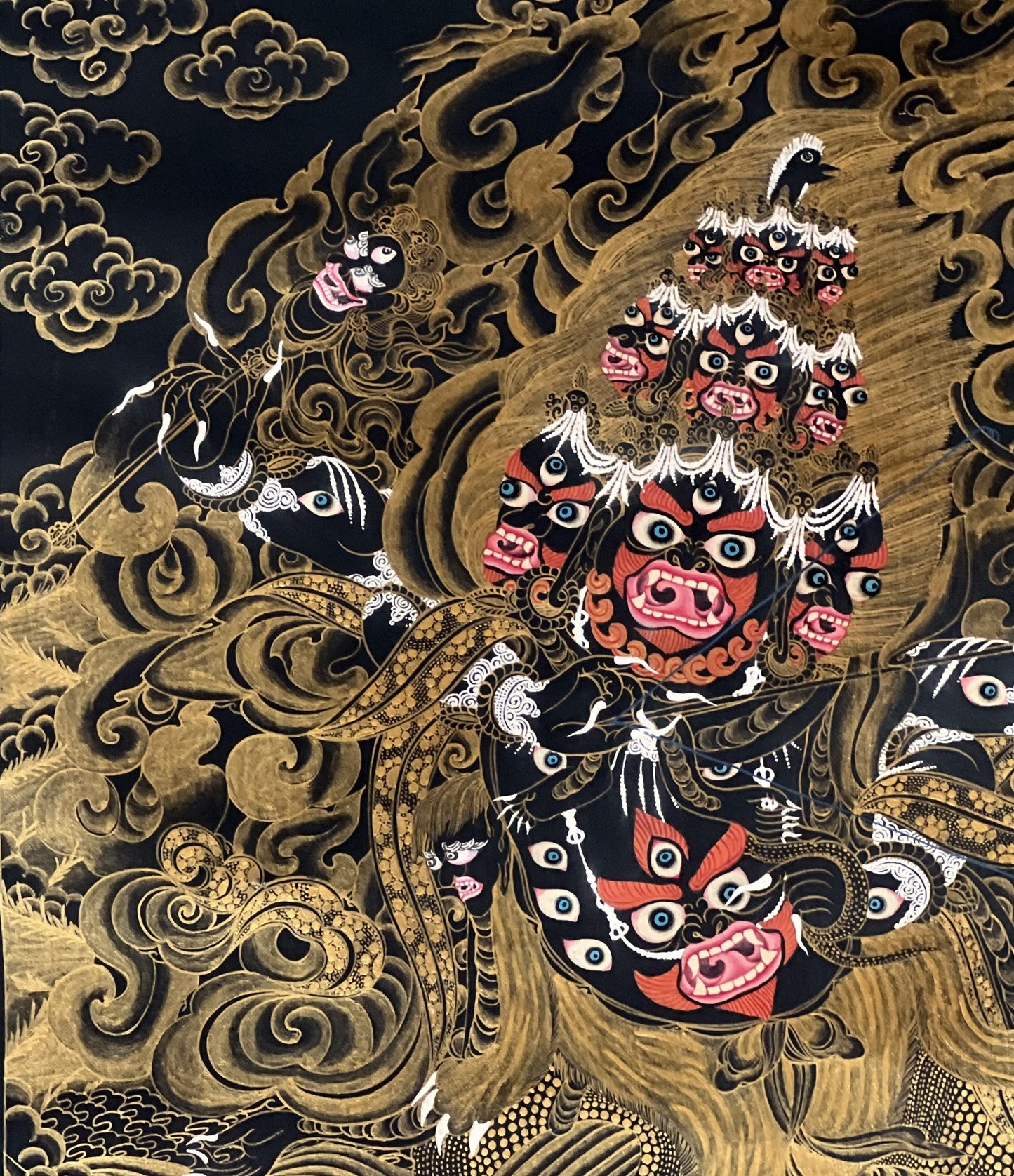 Handmade Rahula Thangka | Tibetan Buddhist Guardian Deity Painting
