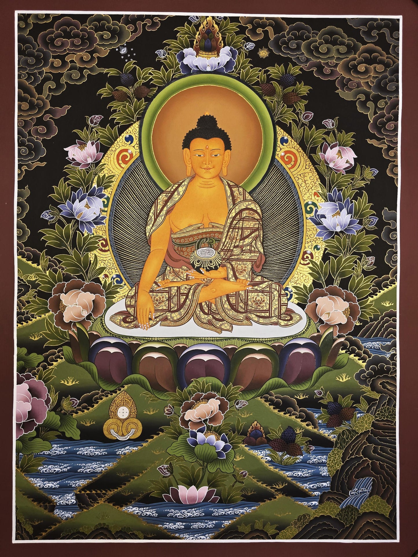 Original Hand-Painted Shakyamuni Buddha Thangka | Siddhartha Gautama Tibetan Art | Meditation Wall Hanging Masterpiece