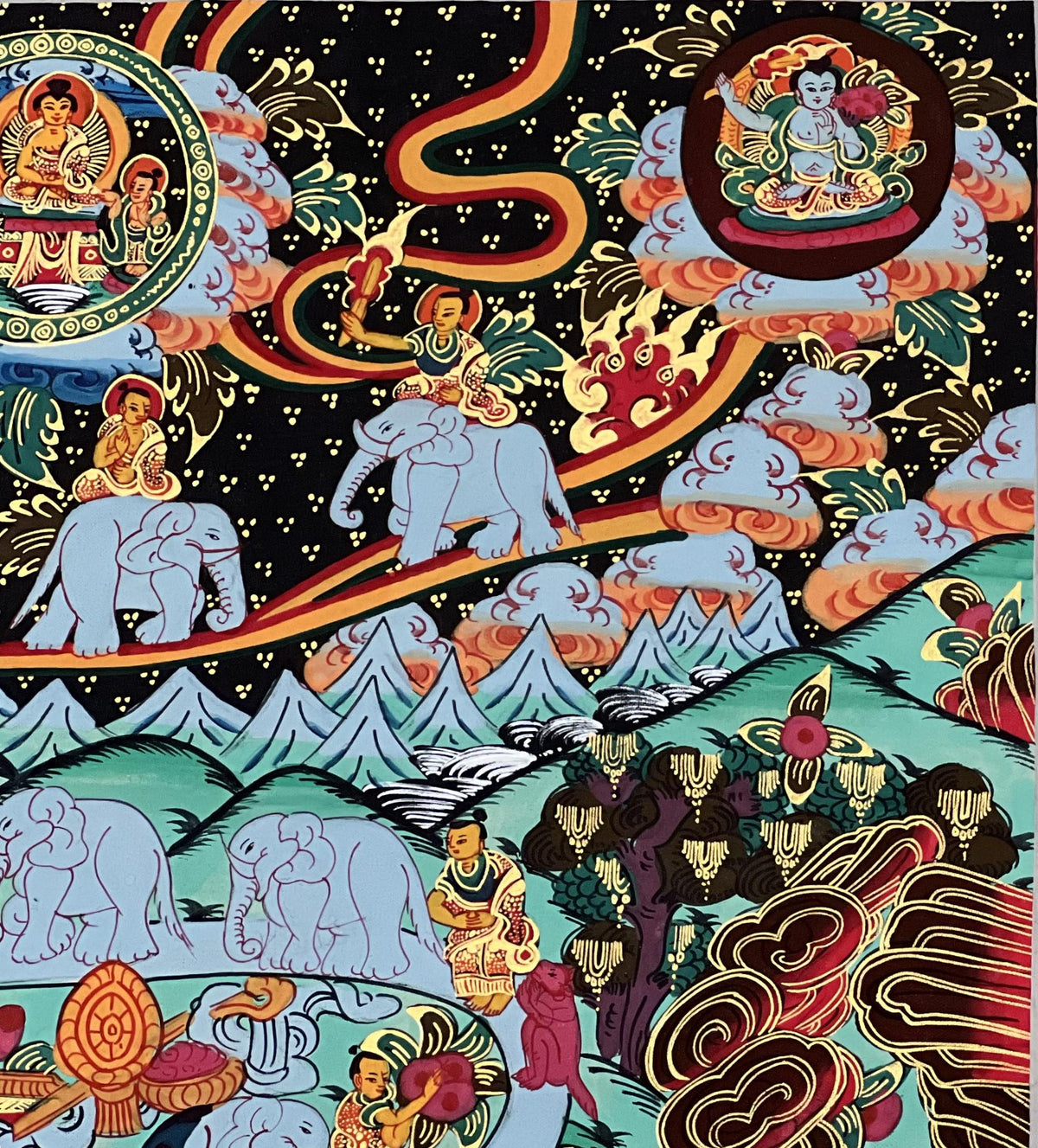 Tibetan Thangka Painting  Samatha Meditation, Buddhist Art