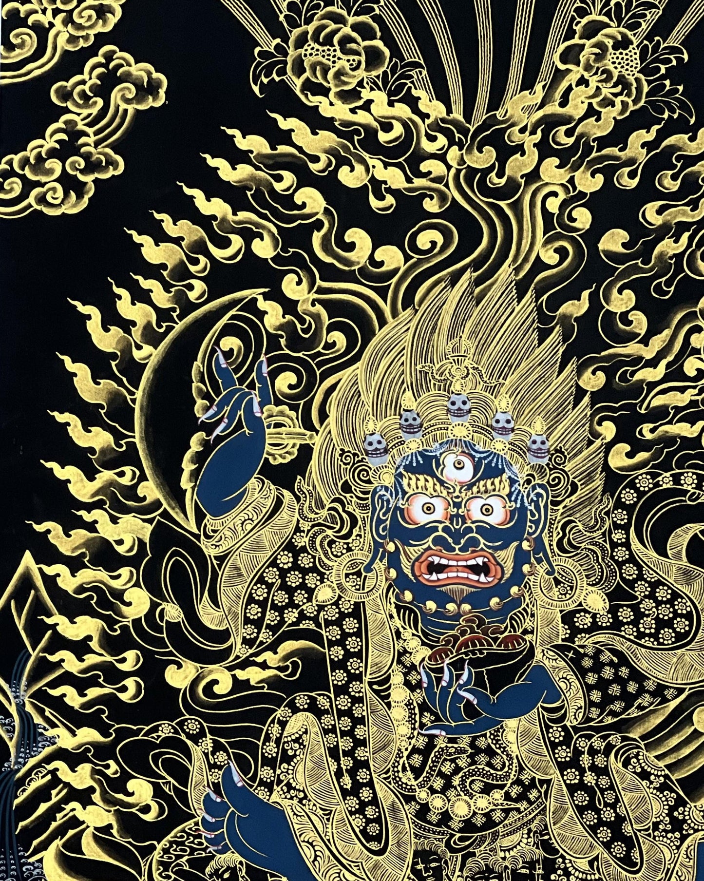 Mahakala Bernagchen Thangka | Kagyu Protector Art | Hand-Painted Tibetan Buddhist Painting | Spiritual Wall Decor
