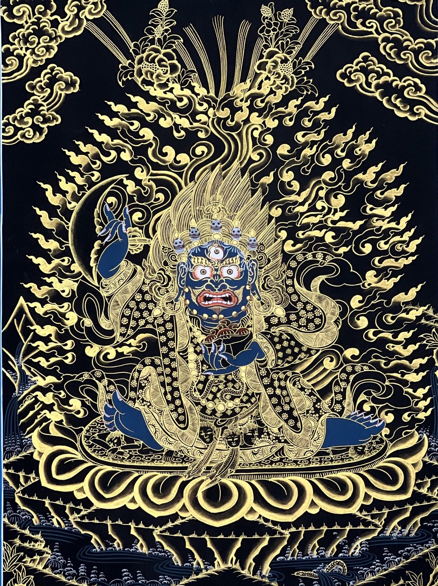 Mahakala Bernagchen Thangka | Kagyu Protector Art | Hand-Painted Tibetan Buddhist Painting | Spiritual Wall Decor