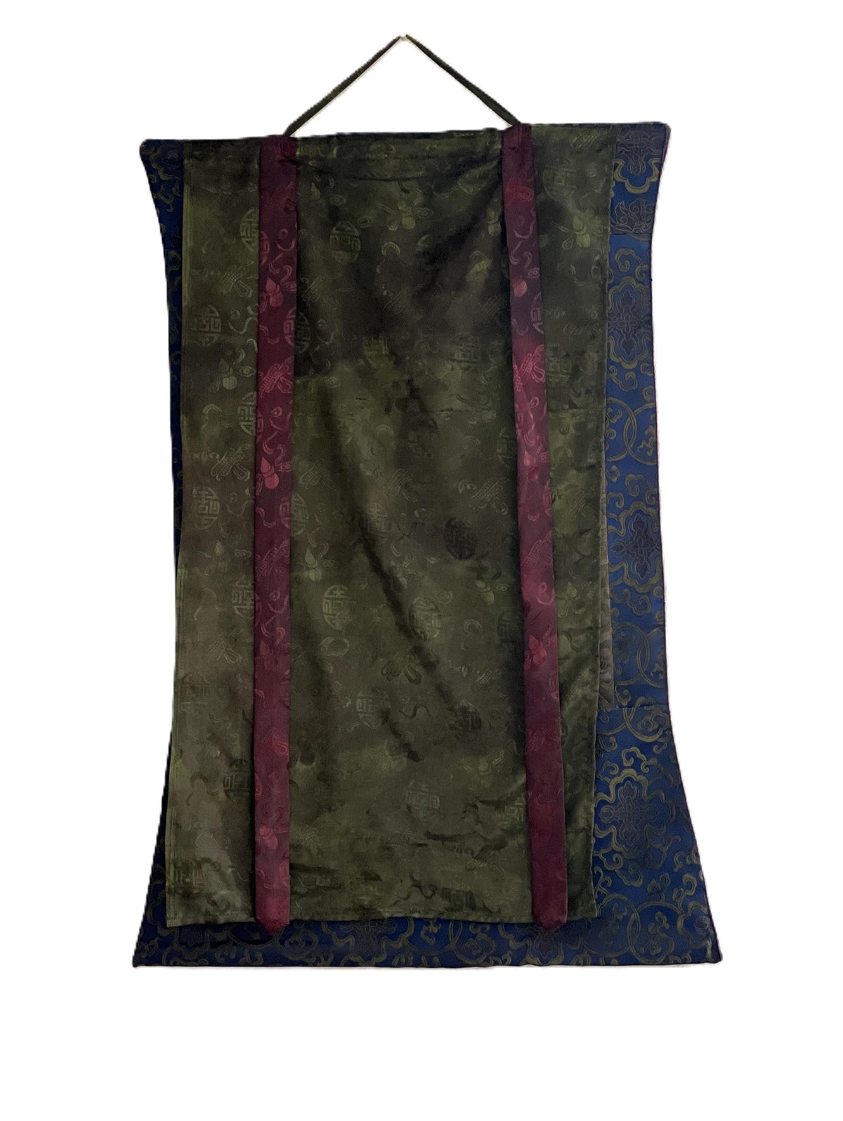 Hand-Painted Lord Krishna Art: Silk Framed Hindu Vaishnava Painting on Cotton Canvas