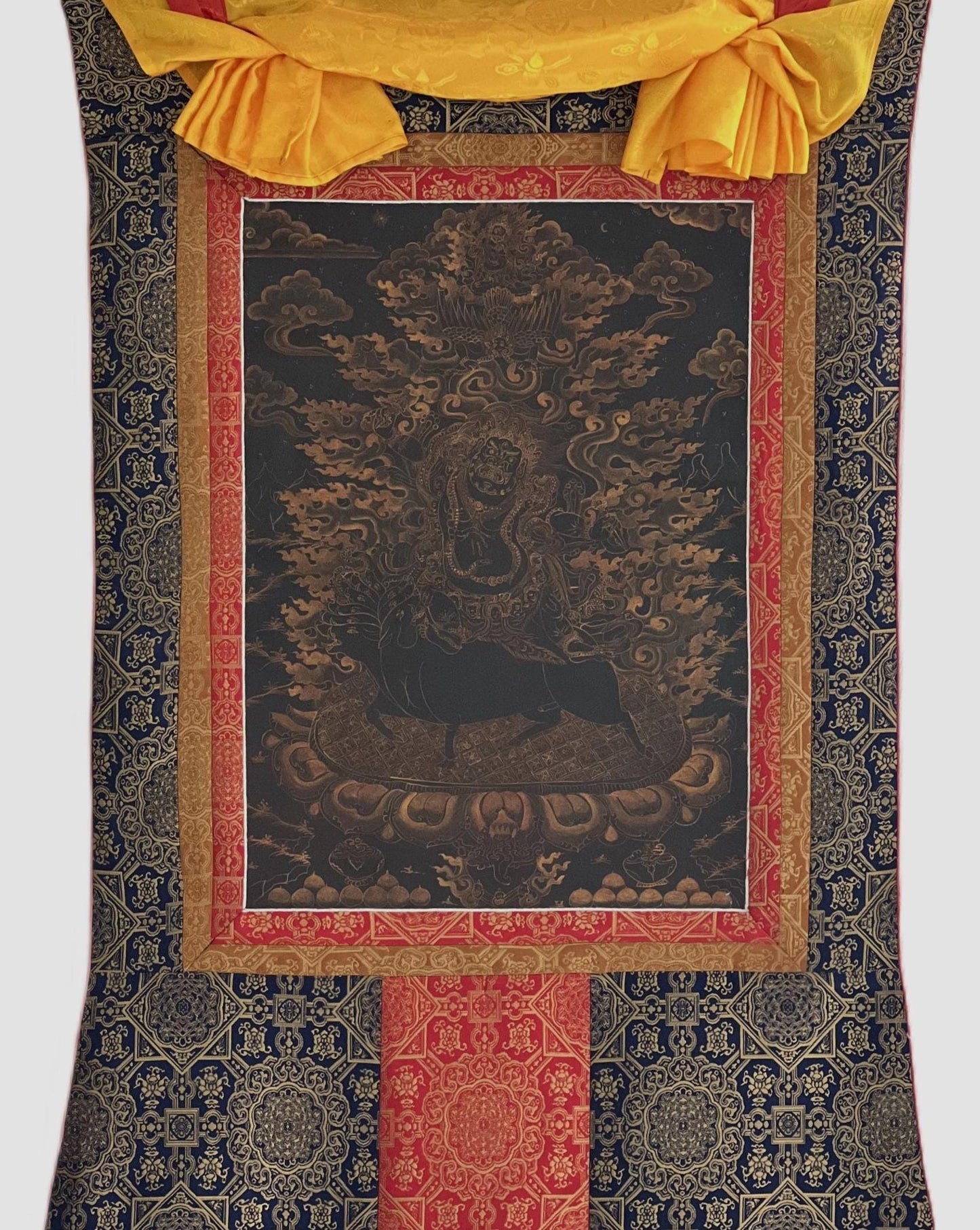 Dorje Gotrab Oil Varnished Thangka Painting | Tibetan Buddhist Protector Deity