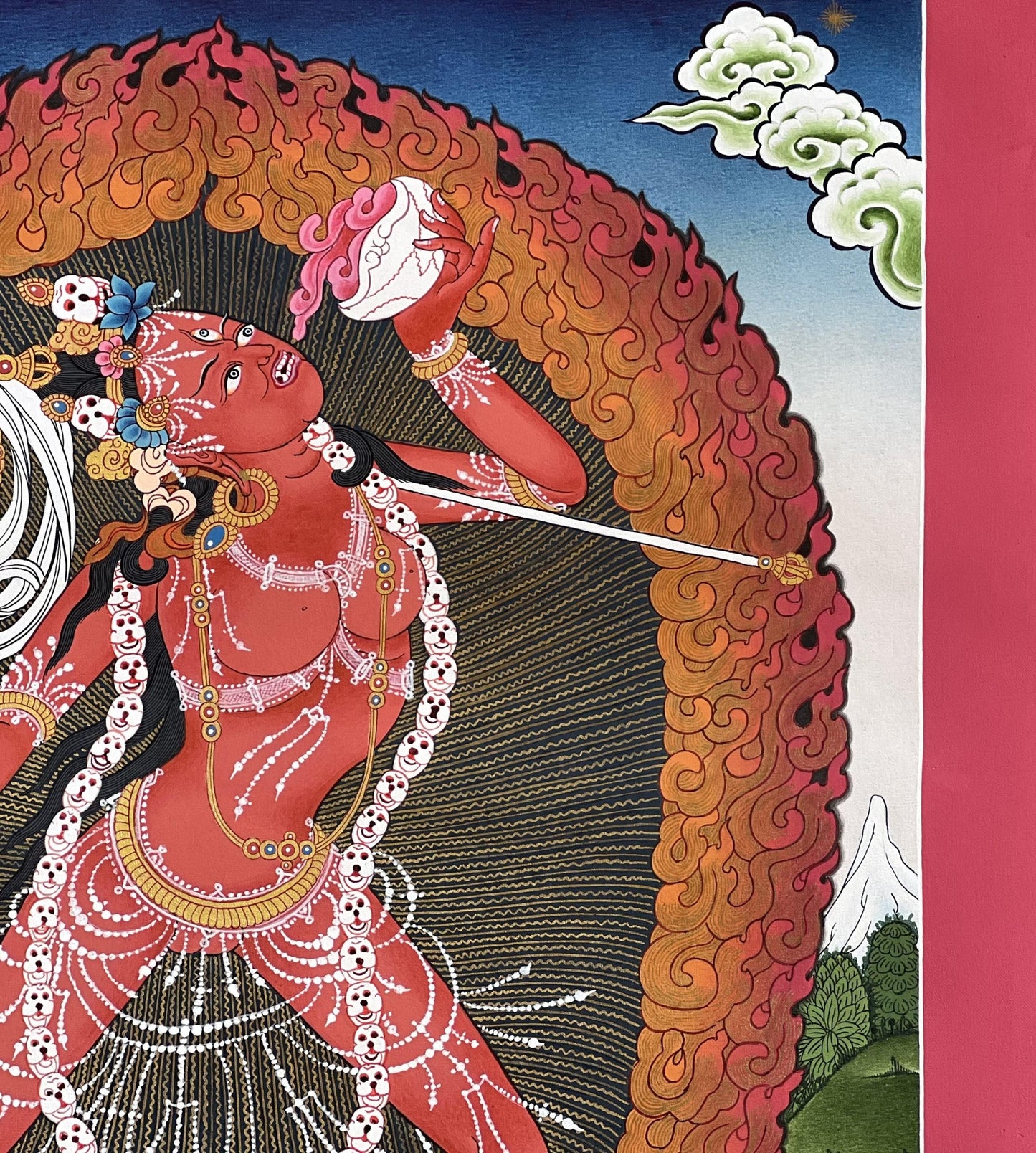 Original Hand-Painted Vajrayogini Tibetan Thangka Painting – Vajrayana Meditation Art