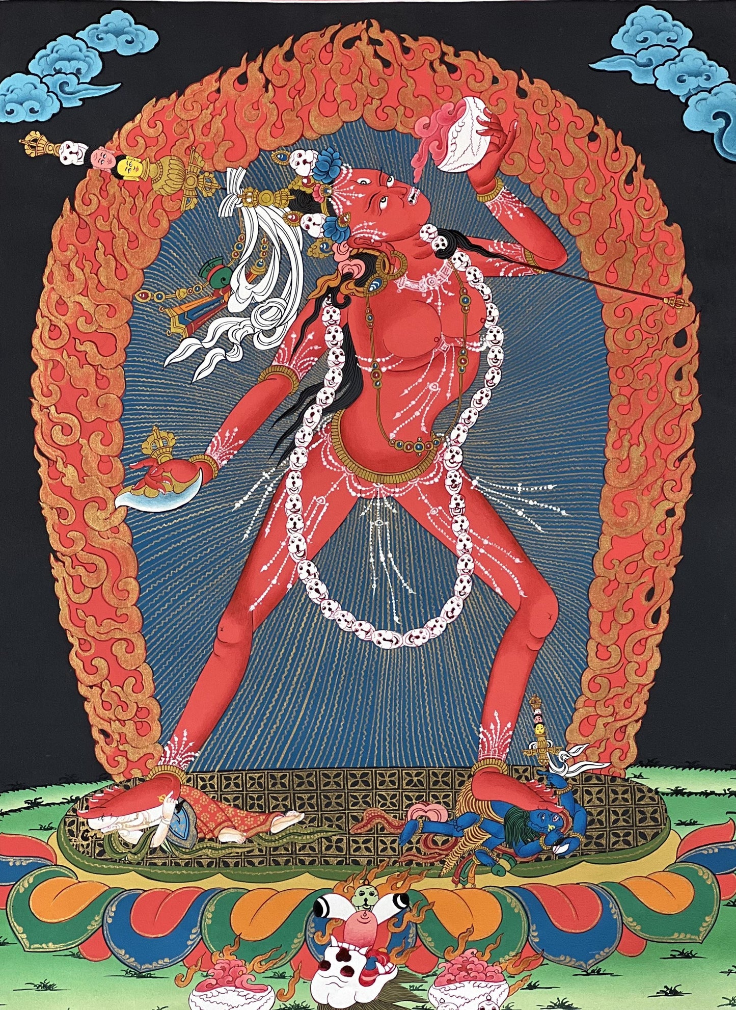 Original Hand-Painted Vajrayogini Tibetan Thangka Painting – Sacred Vajrayana Meditation Art