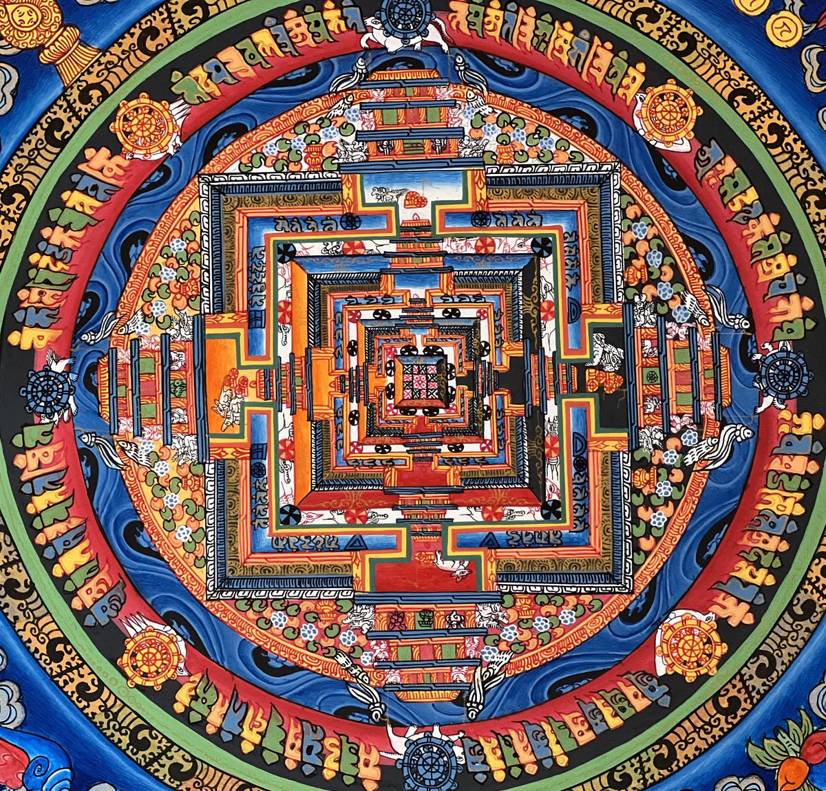 Hand-Painted Kalachakra Mandala Thangka  Tibetan Buddhist Art