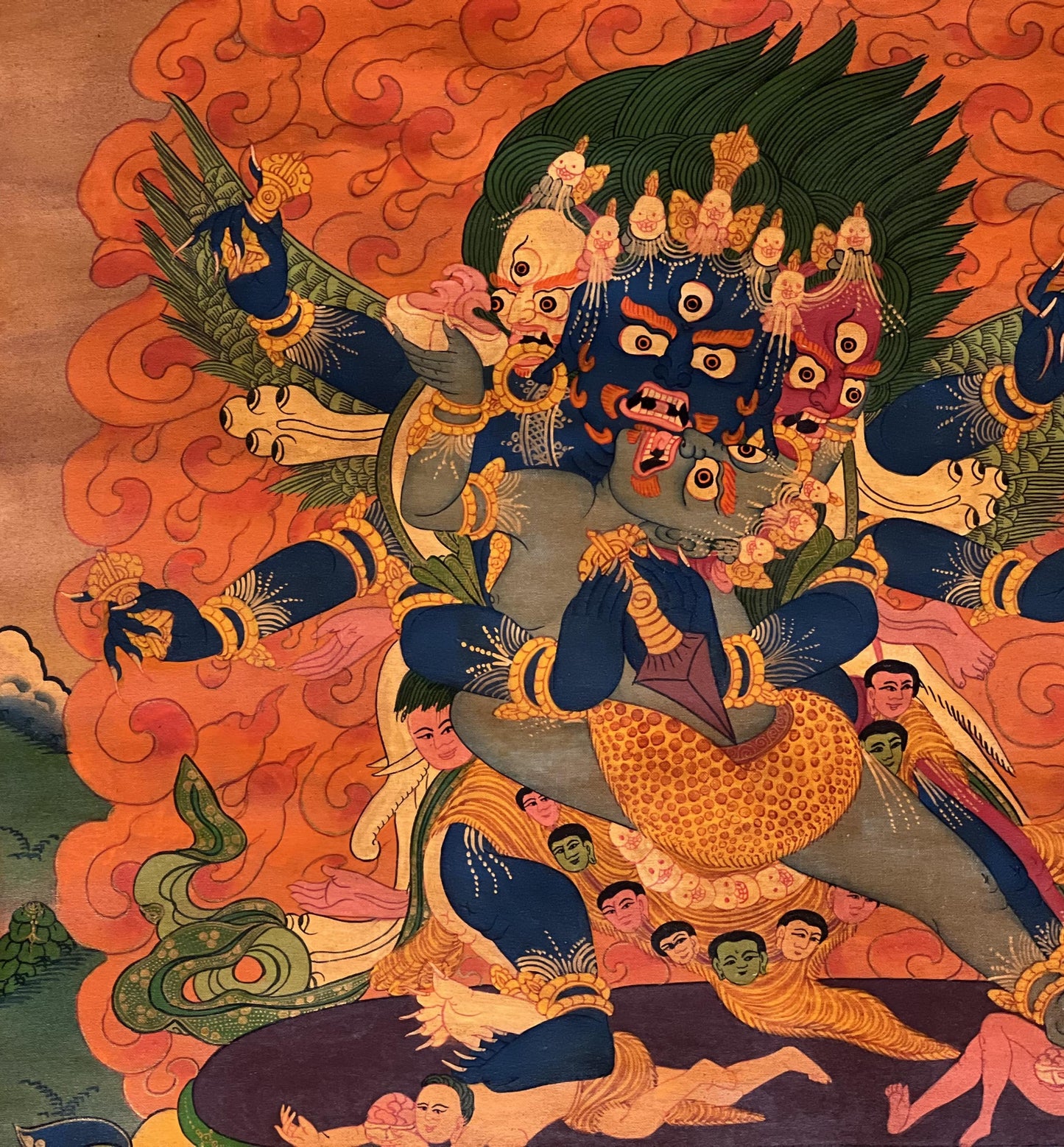 Hand-Painted Vajrakilaya Thangka | Tibetan Spiritual Art | Oil- Varnished Masterpiece