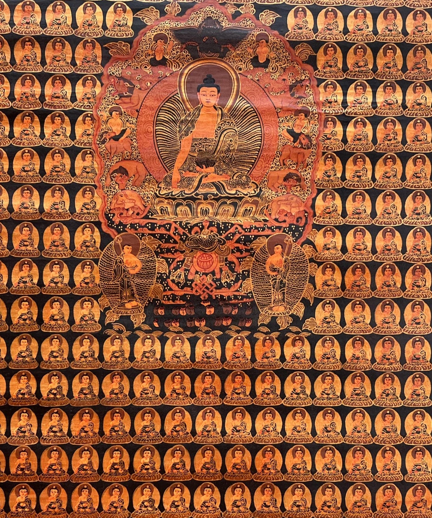 Hand-Painted Shakyamuni Buddha Thangka – Tibetan Buddhist Art, 23.6x37”