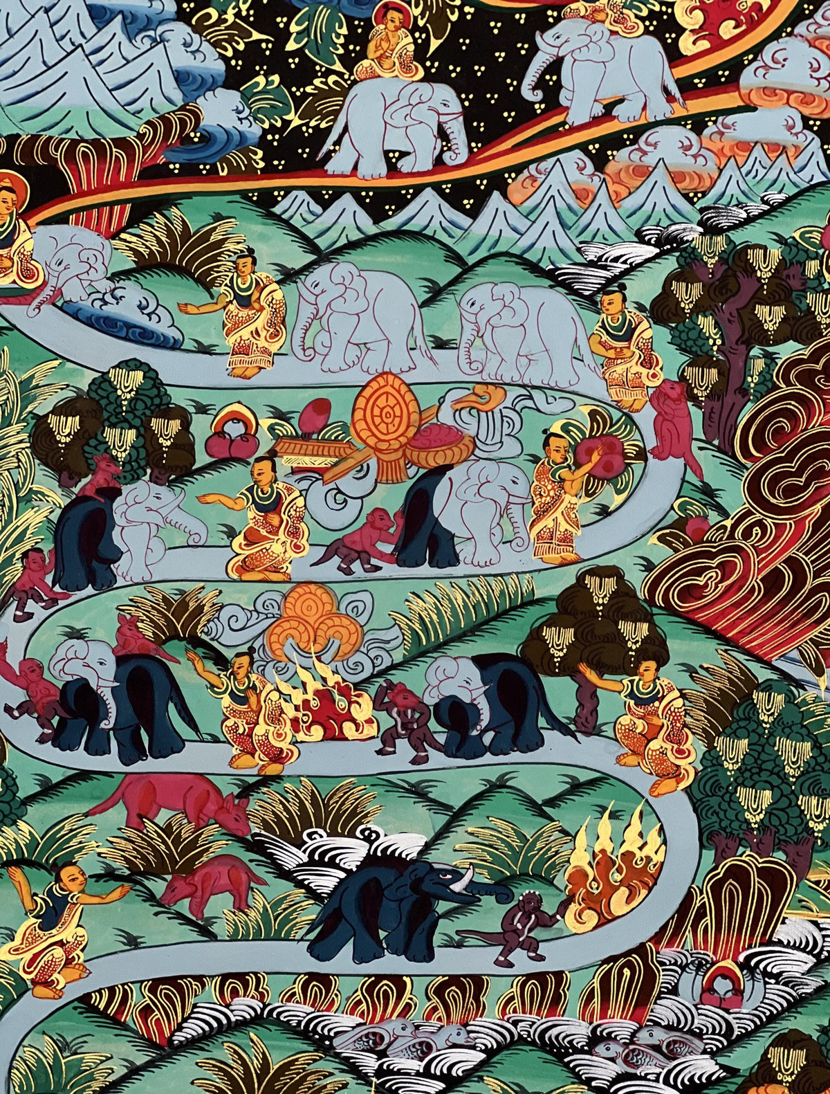 Tibetan Thangka Painting  Samatha Meditation, Buddhist Art