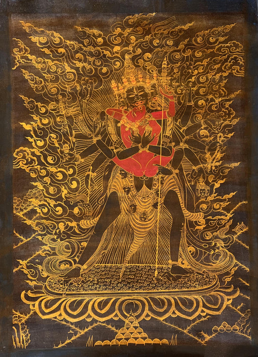 Tibetan Buddha Kalachakra Thangka Painting | Divine Union Tantra Art