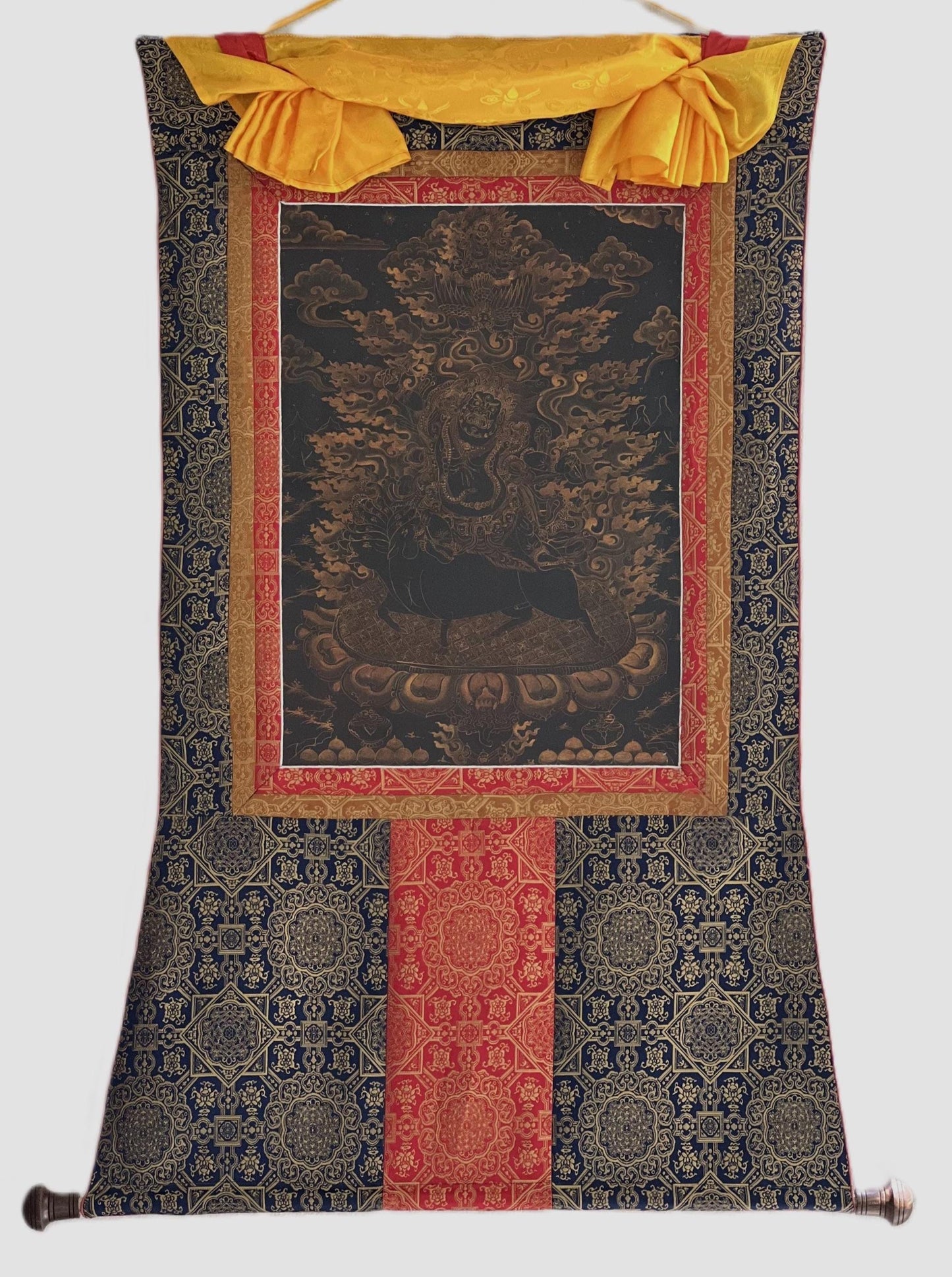 Dorje Gotrab Oil Varnished Thangka Painting | Tibetan Buddhist Protector Deity