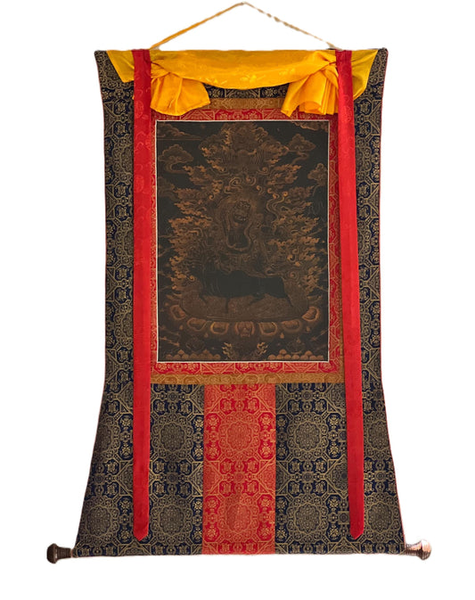 Dorje Gotrab Oil Varnished Thangka Painting | Tibetan Buddhist Protector Deity