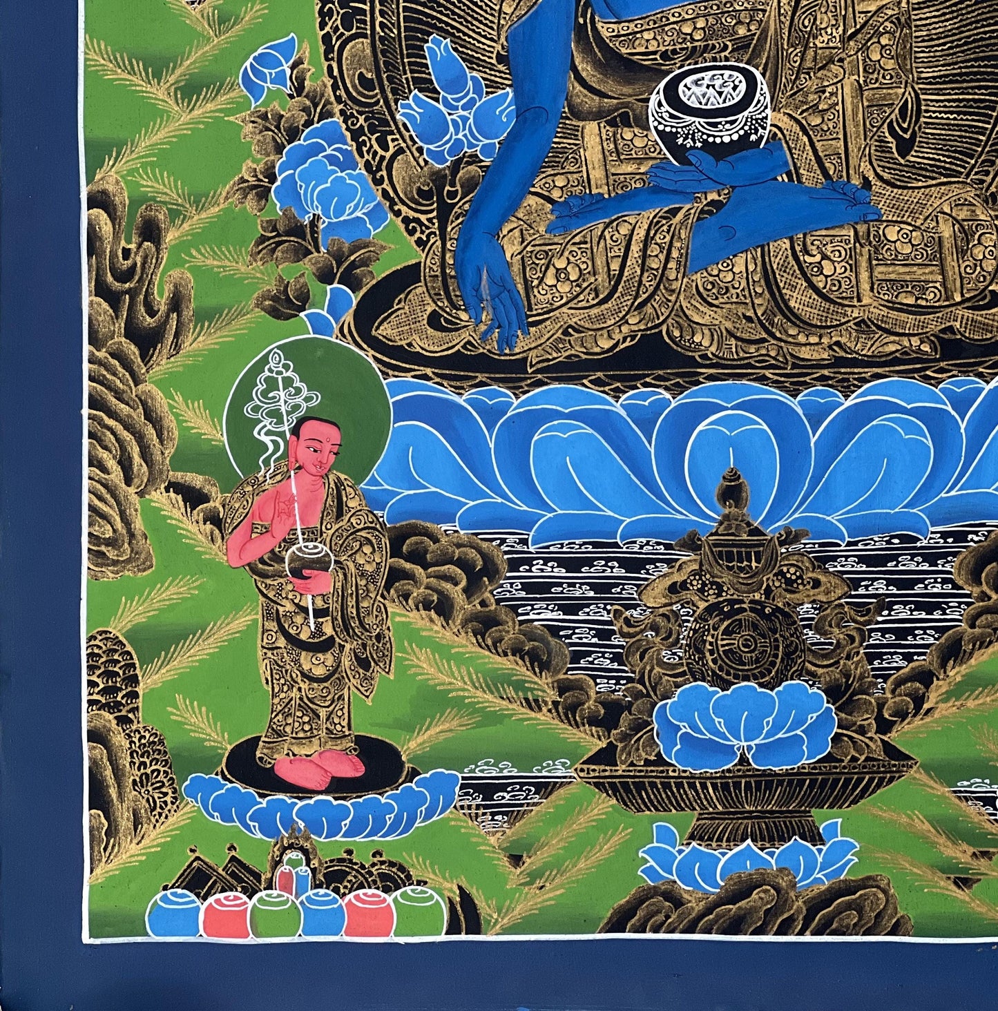 Medicine Buddha Thangka Painting | Hand-Painted Tibetan Healing Art
