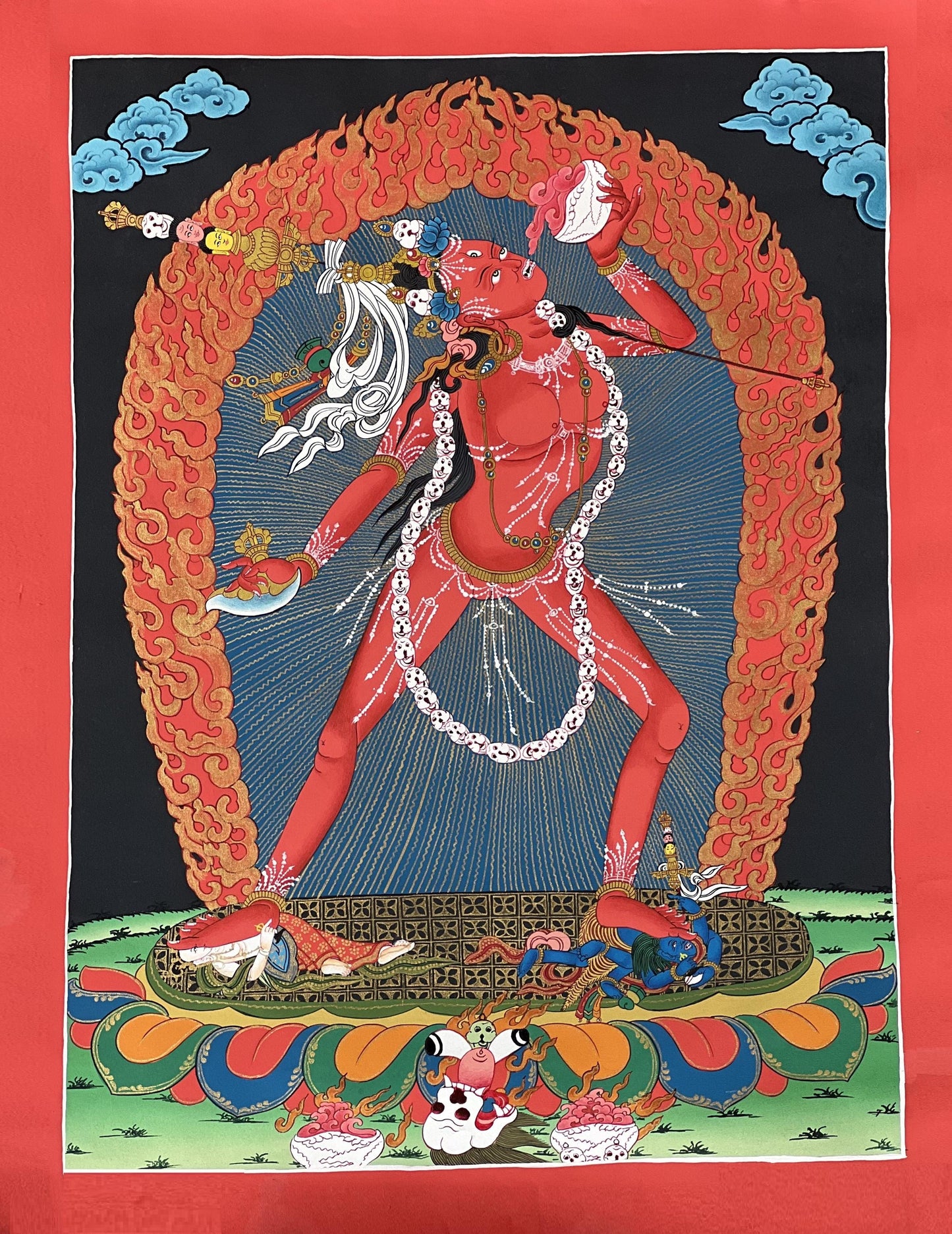 Original Hand-Painted Vajrayogini Tibetan Thangka Painting – Sacred Vajrayana Meditation Art