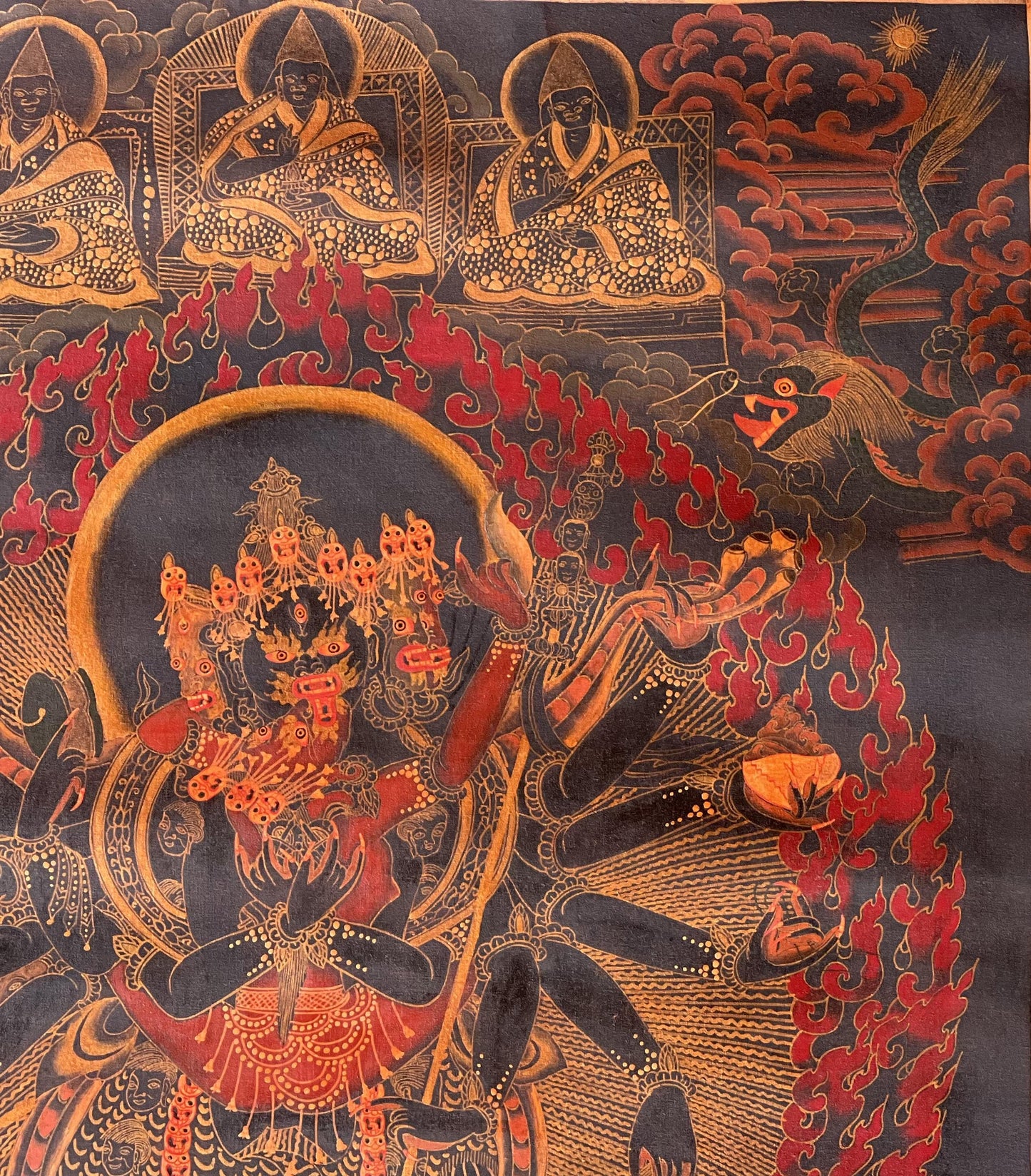 Rare Hand-Painted Tibetan Thangka – Kalachakra & Vishvamata in Union