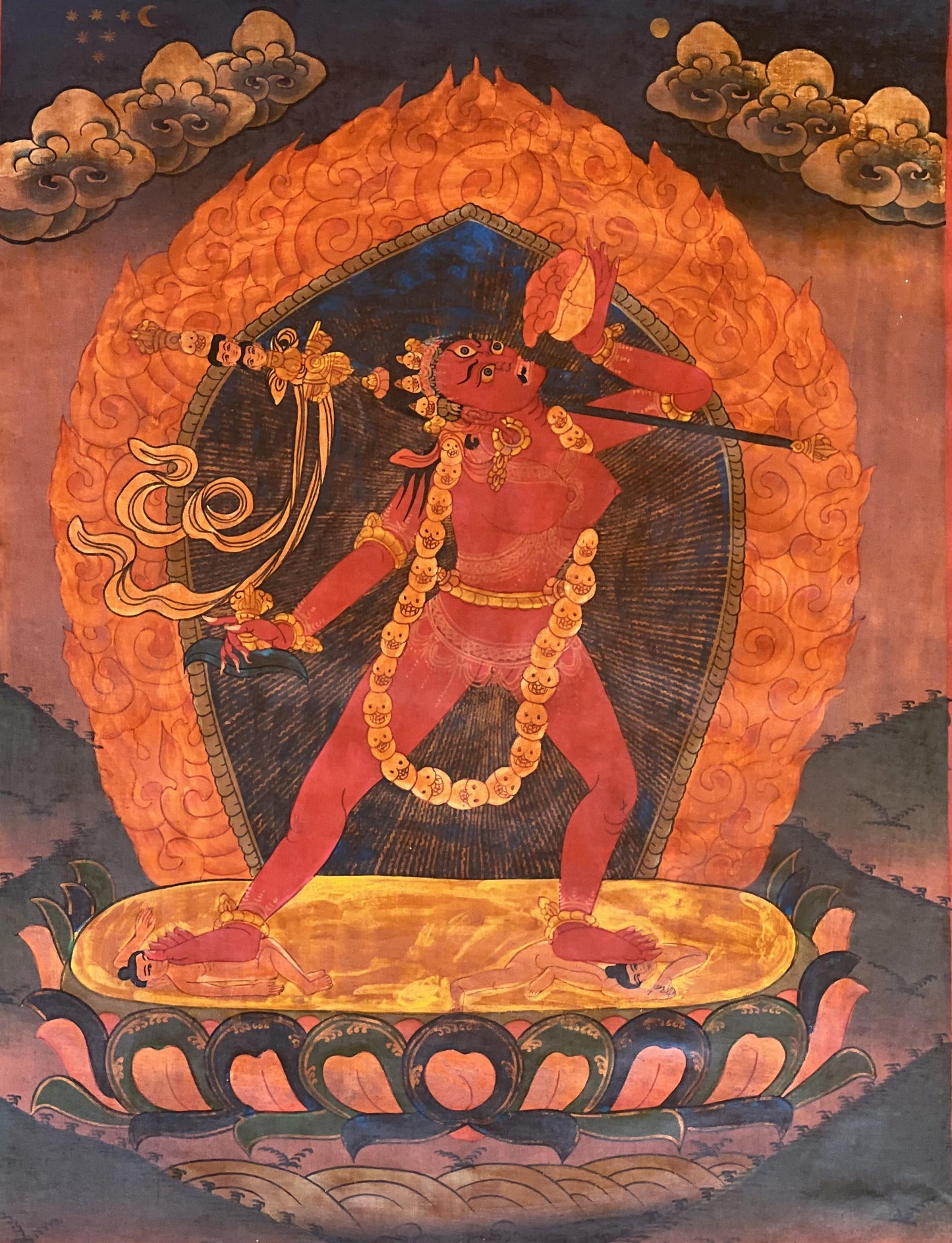 Vajrayogini Thangka | Hand-Painted Tibetan Buddhist Art with Silk Brocade