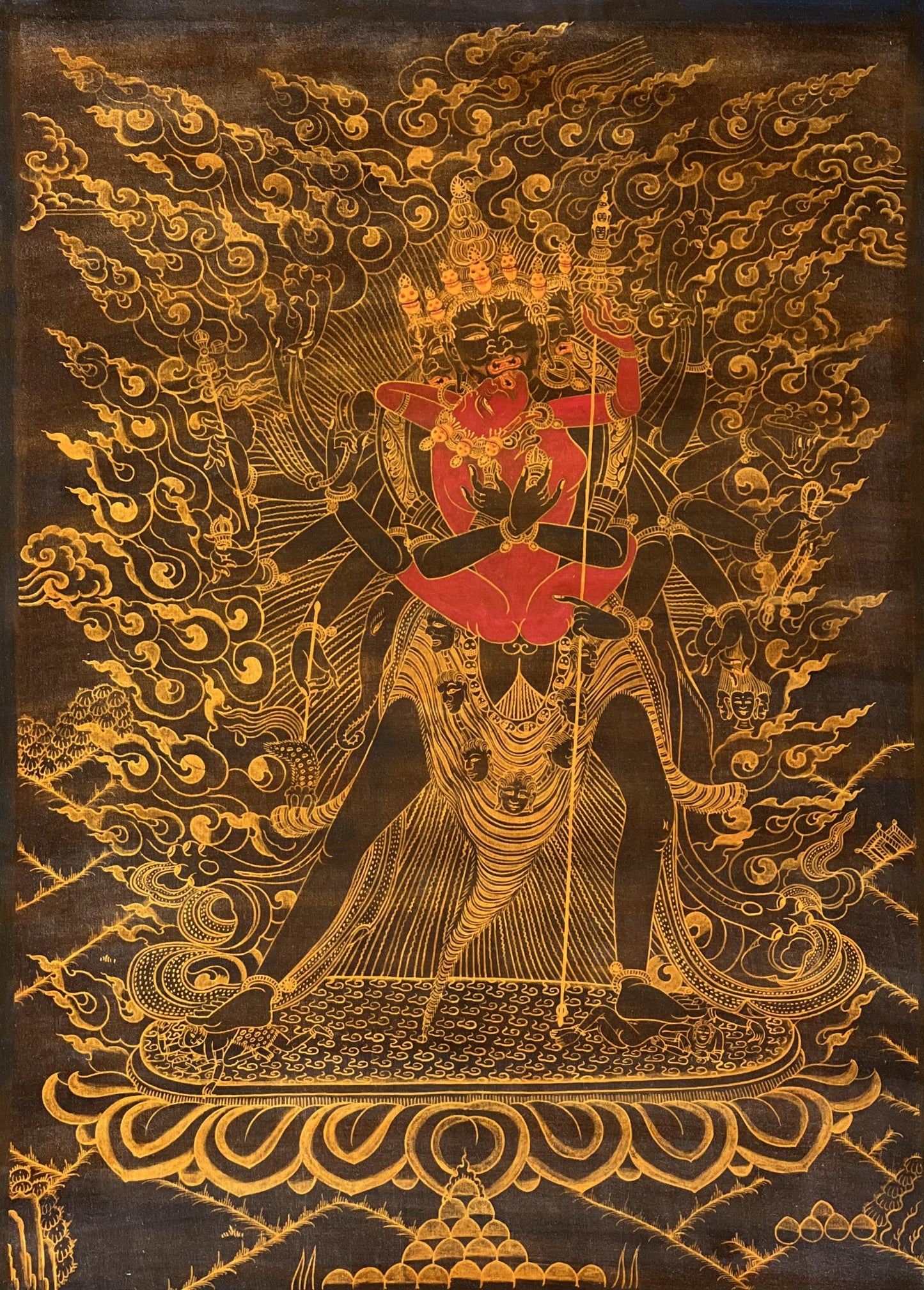 Tibetan Buddha Kalachakra Thangka Painting | Divine Union Tantra Art