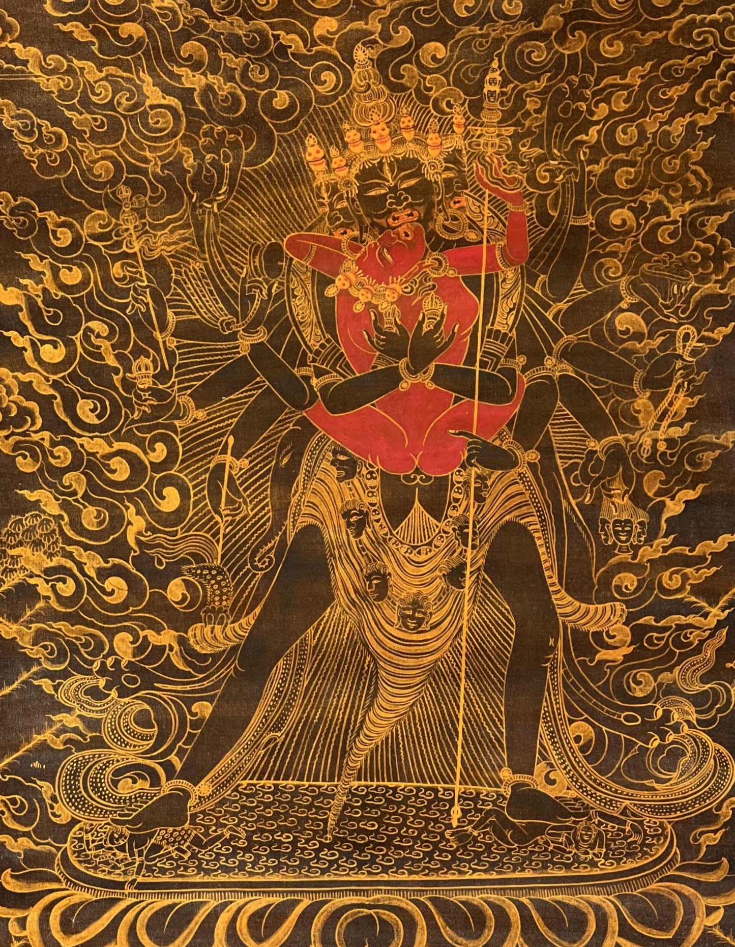 Tibetan Buddha Kalachakra Thangka Painting | Divine Union Tantra Art