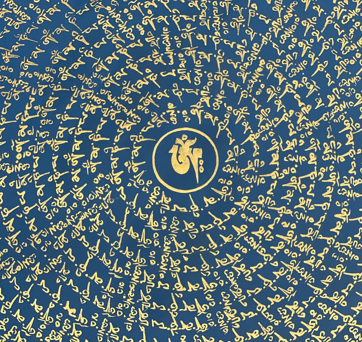 Hand-Painted Om Mani Padme Hum Mandala Thangka: Tibetan Buddhist Art