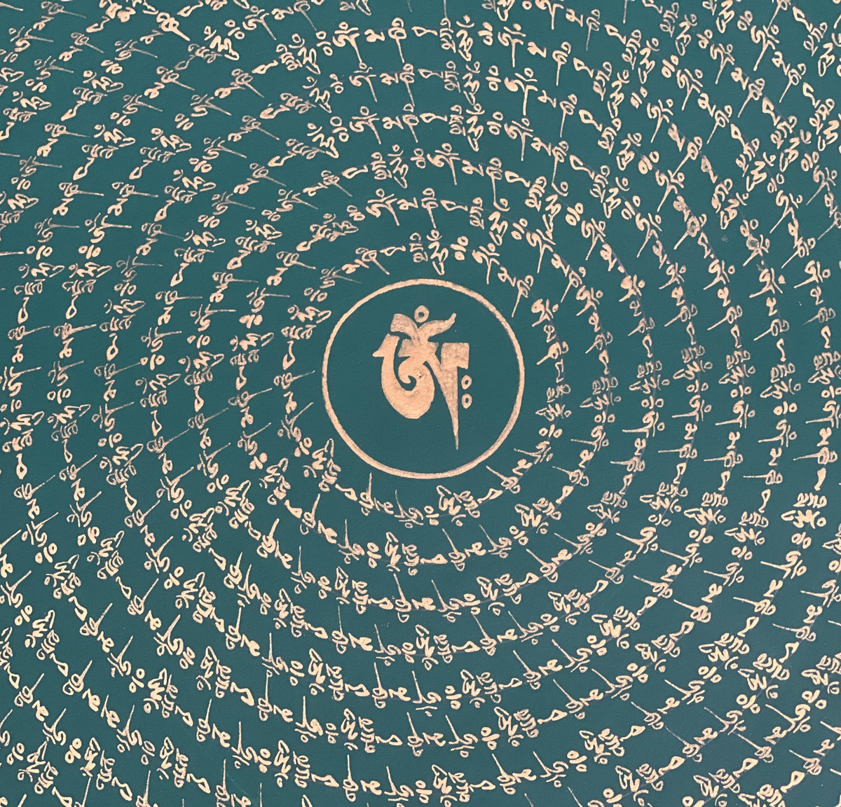Hand-Painted Om Mani Padme Hum Mandala Thangka: Tibetan Buddhist Art