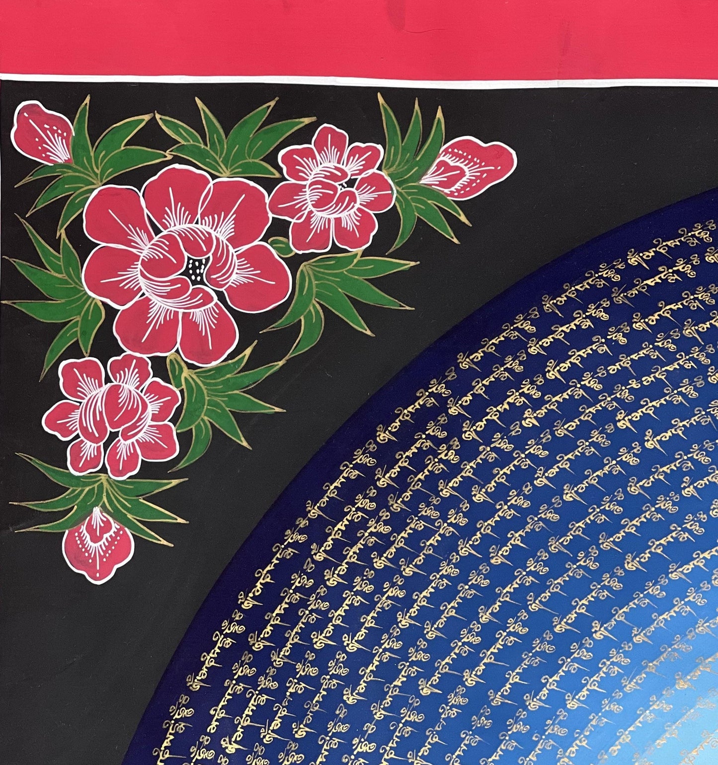 Large Hand-Painted Medicine Buddha Mandala Thangka |  Sacred Tibetan Meditation Art
