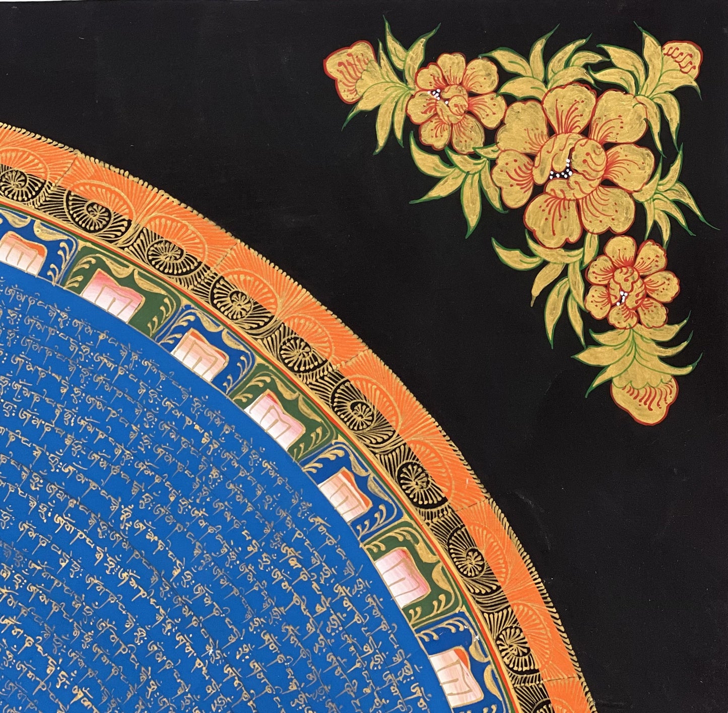 Large Hand-Painted Green Tara Mandala Thangka | Nepalese Buddhist Wall Art