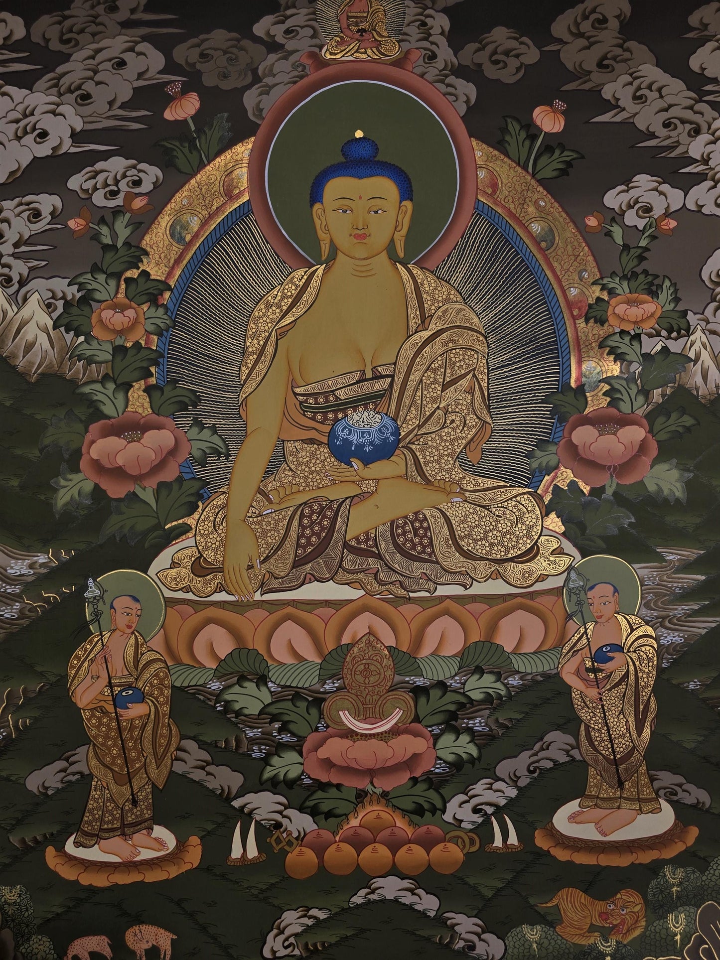 Shakyamuni Buddha Thangka Painting – Original Hand-Painted Tibetan Buddhist Art of Enlightenment From Nepal