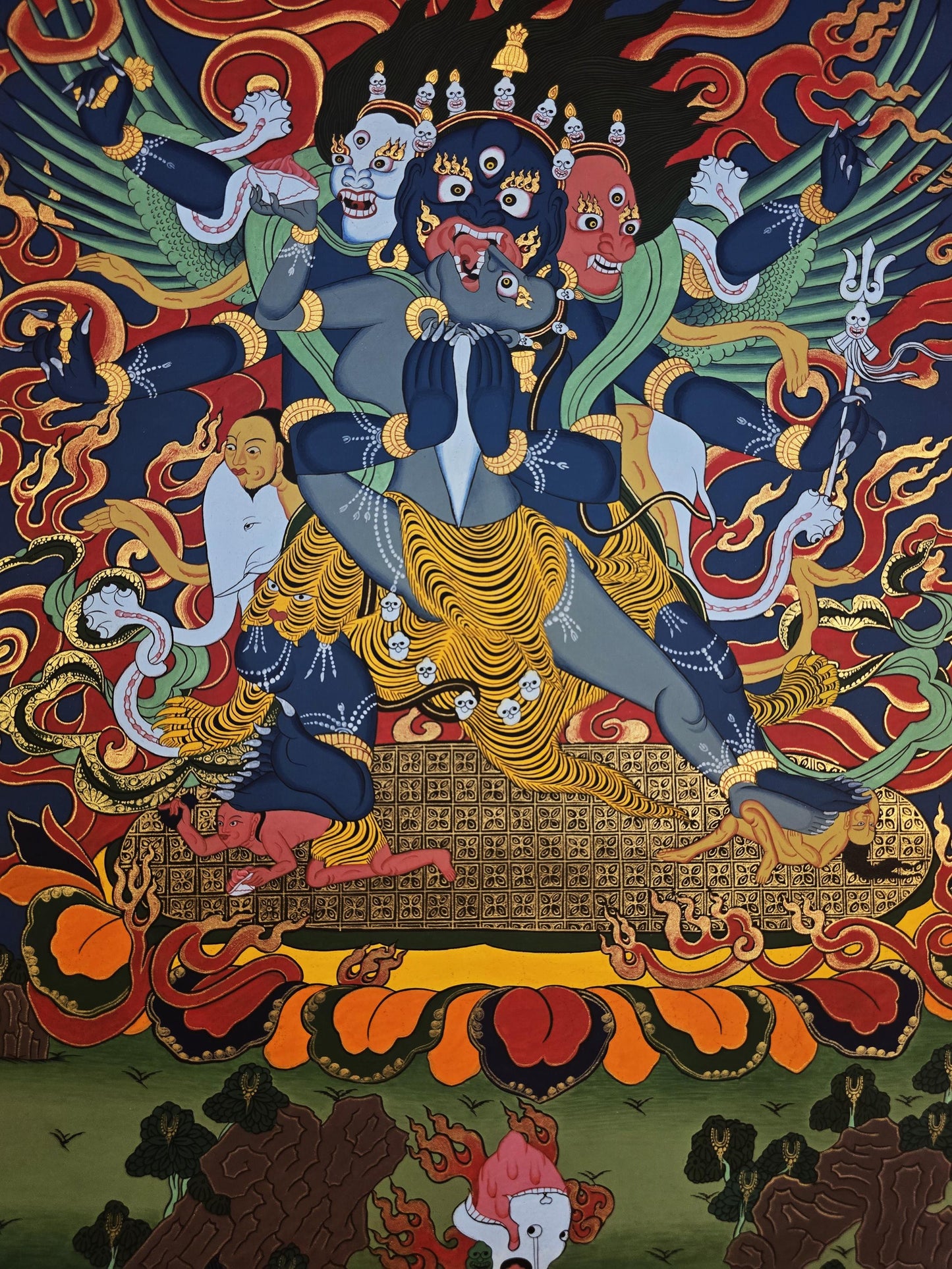Vajrakilaya Thangka Painting | Tibetan Dorje Phurba | Hand-painted Masterpiece | Wrathful Deity Art