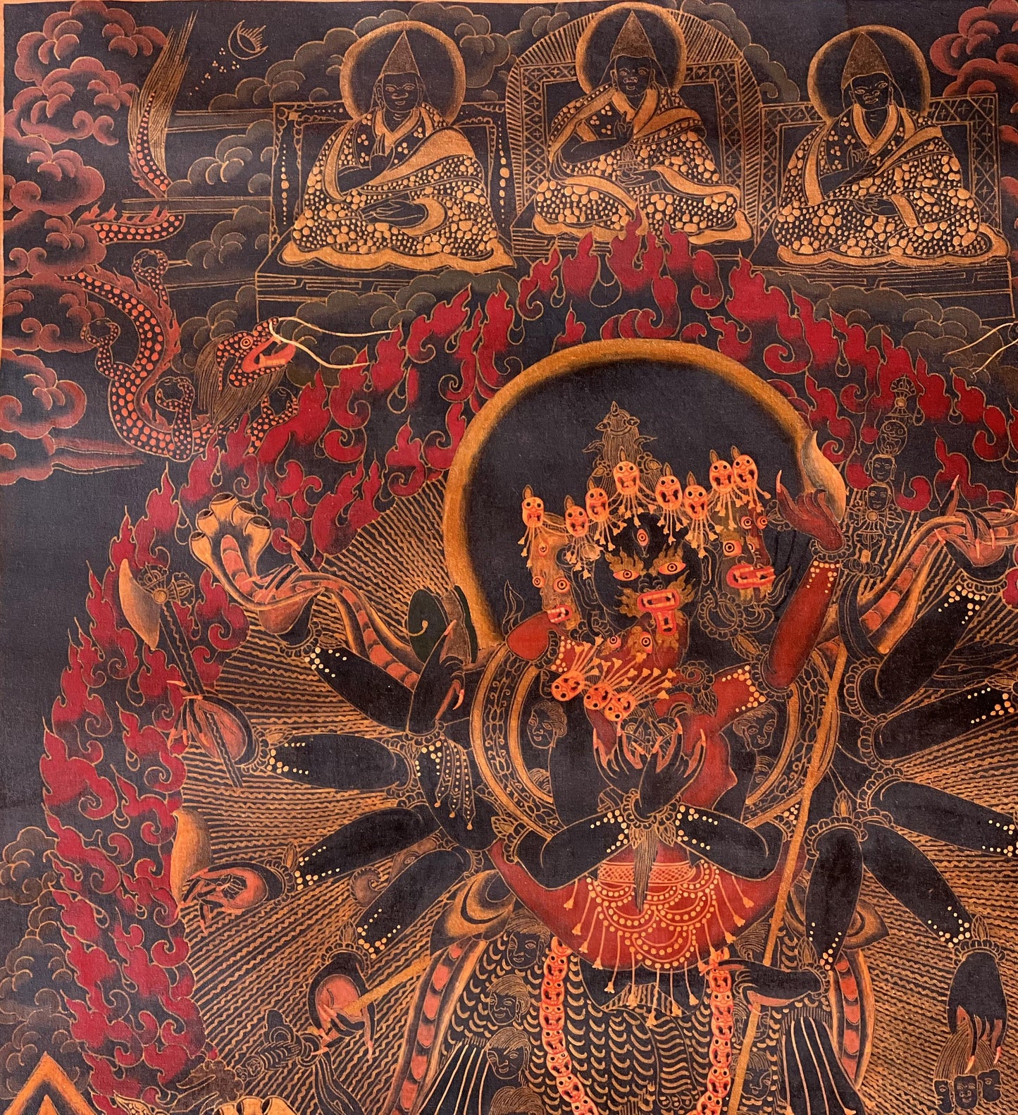 Rare Hand-Painted Tibetan Thangka – Kalachakra & Vishvamata in Union