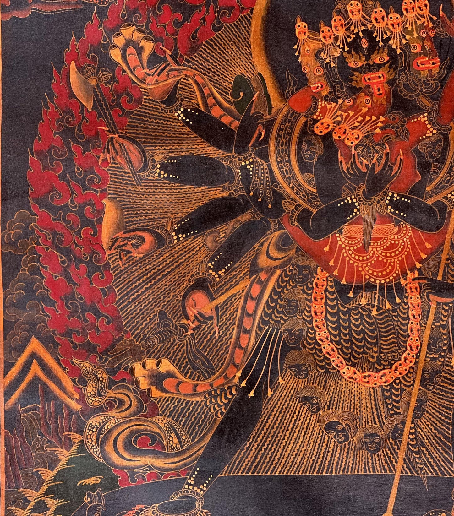 Rare Hand-Painted Tibetan Thangka – Kalachakra & Vishvamata in Union