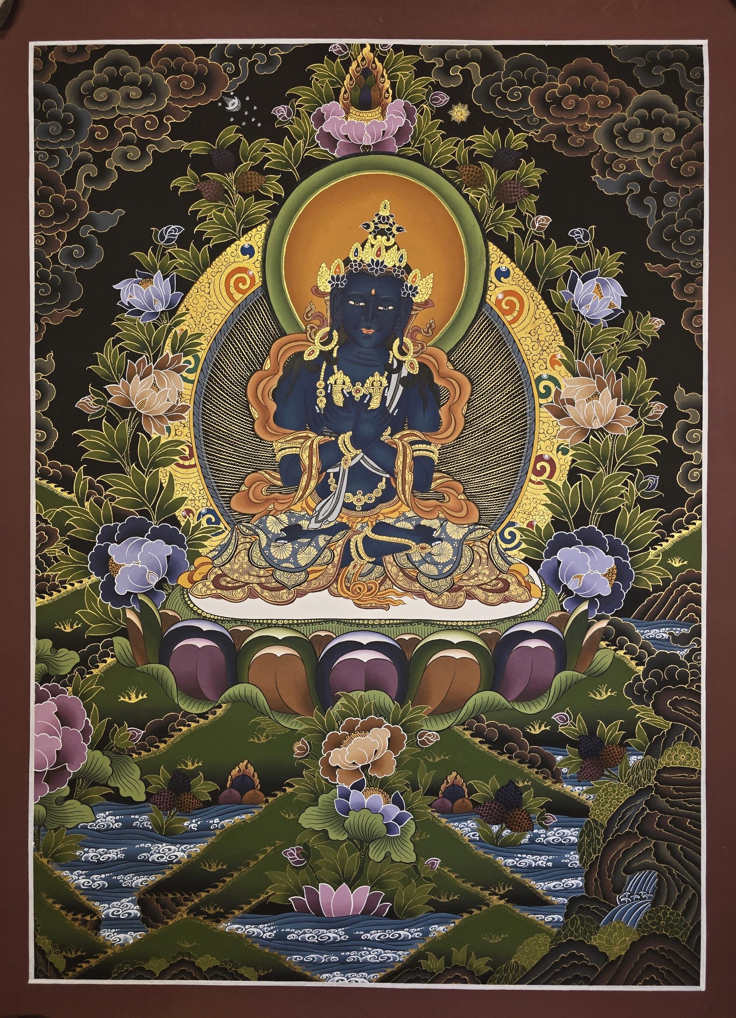 Original Hand-Painted Vajradhara / Adi Buddha Thangka |  Tibetan Masterpiece | Meditation & Compassion Wall Art from Nepal