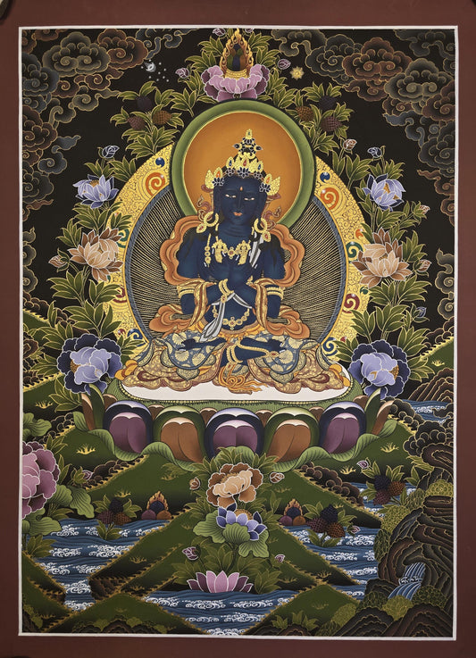 Original Hand-Painted Vajradhara / Adi Buddha Thangka |  Tibetan Masterpiece | Meditation & Compassion Wall Art from Nepal