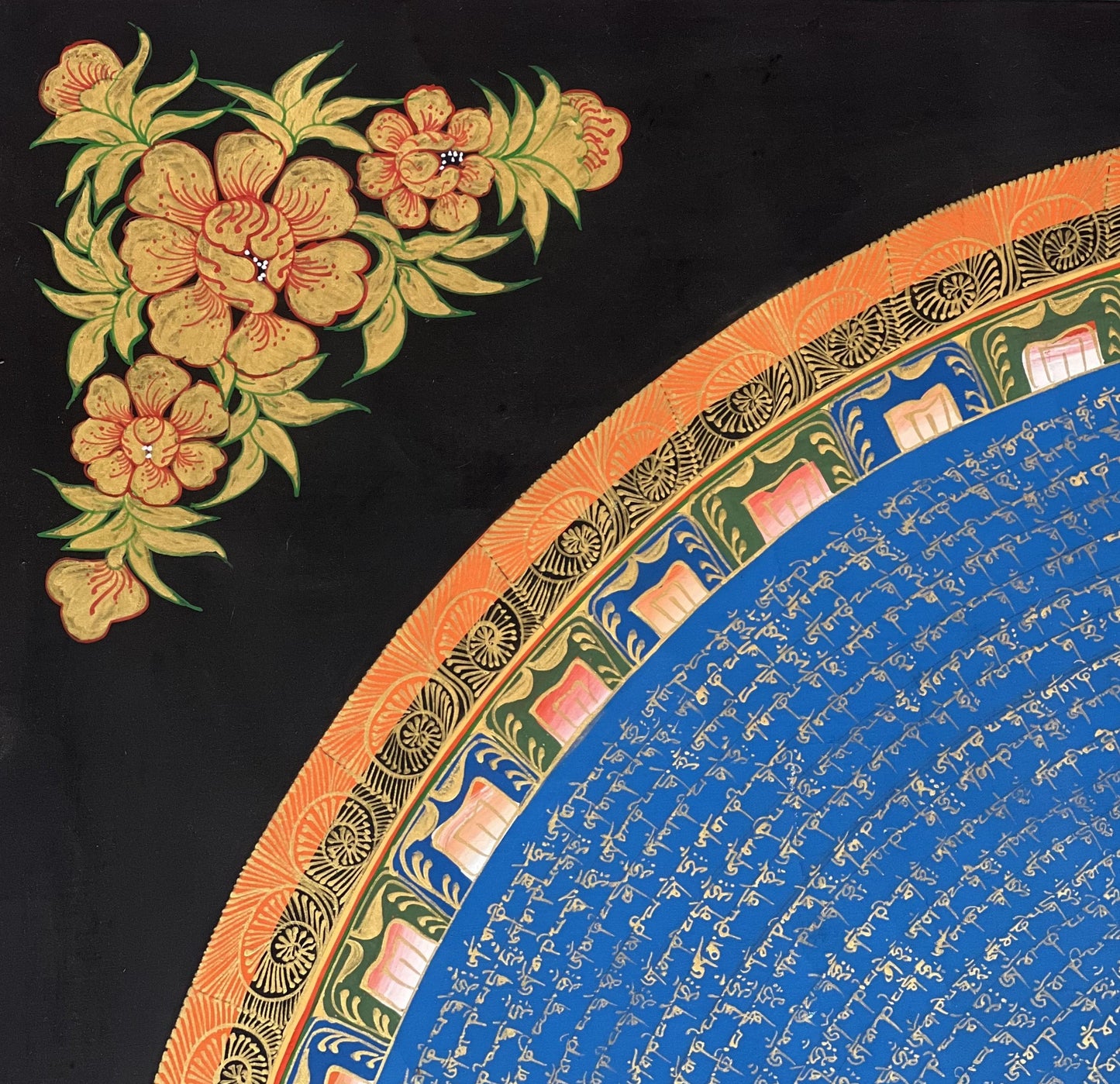 Large Hand-Painted Green Tara Mandala Thangka | Nepalese Buddhist Wall Art