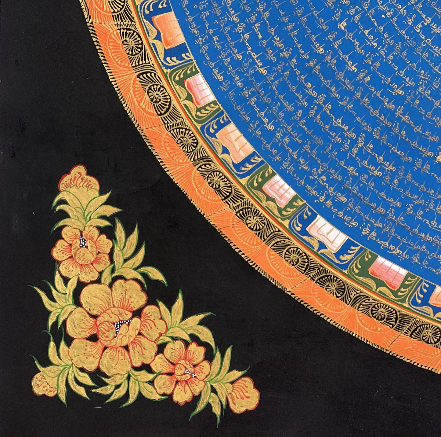 Large Hand-Painted Green Tara Mandala Thangka | Nepalese Buddhist Wall Art