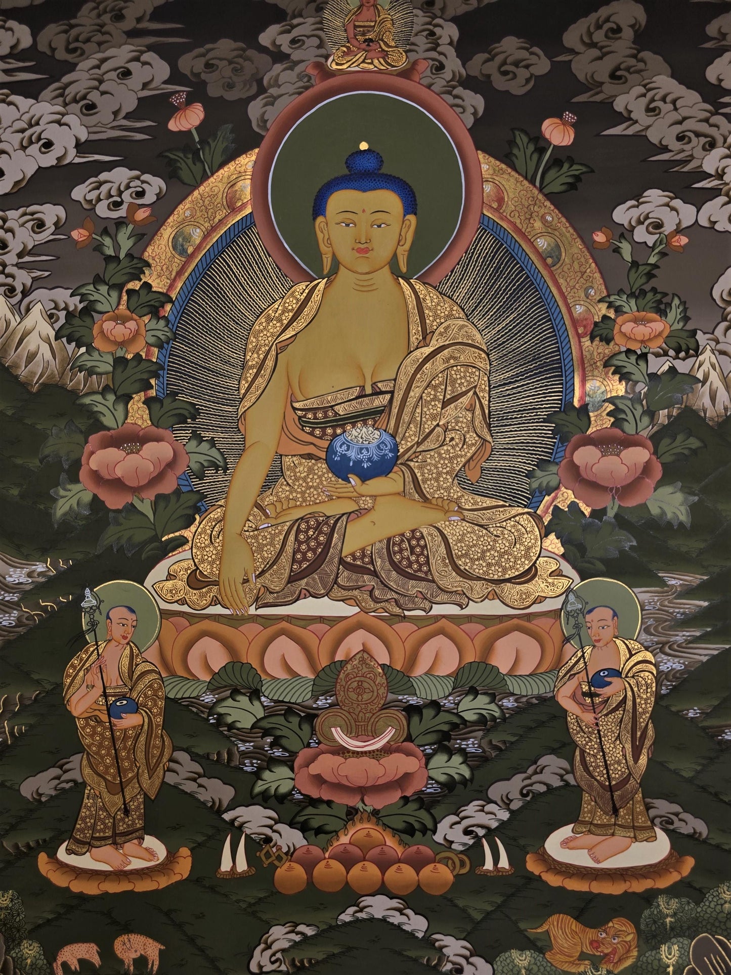 Shakyamuni Buddha Thangka Painting – Original Hand-Painted Tibetan Buddhist Art of Enlightenment From Nepal