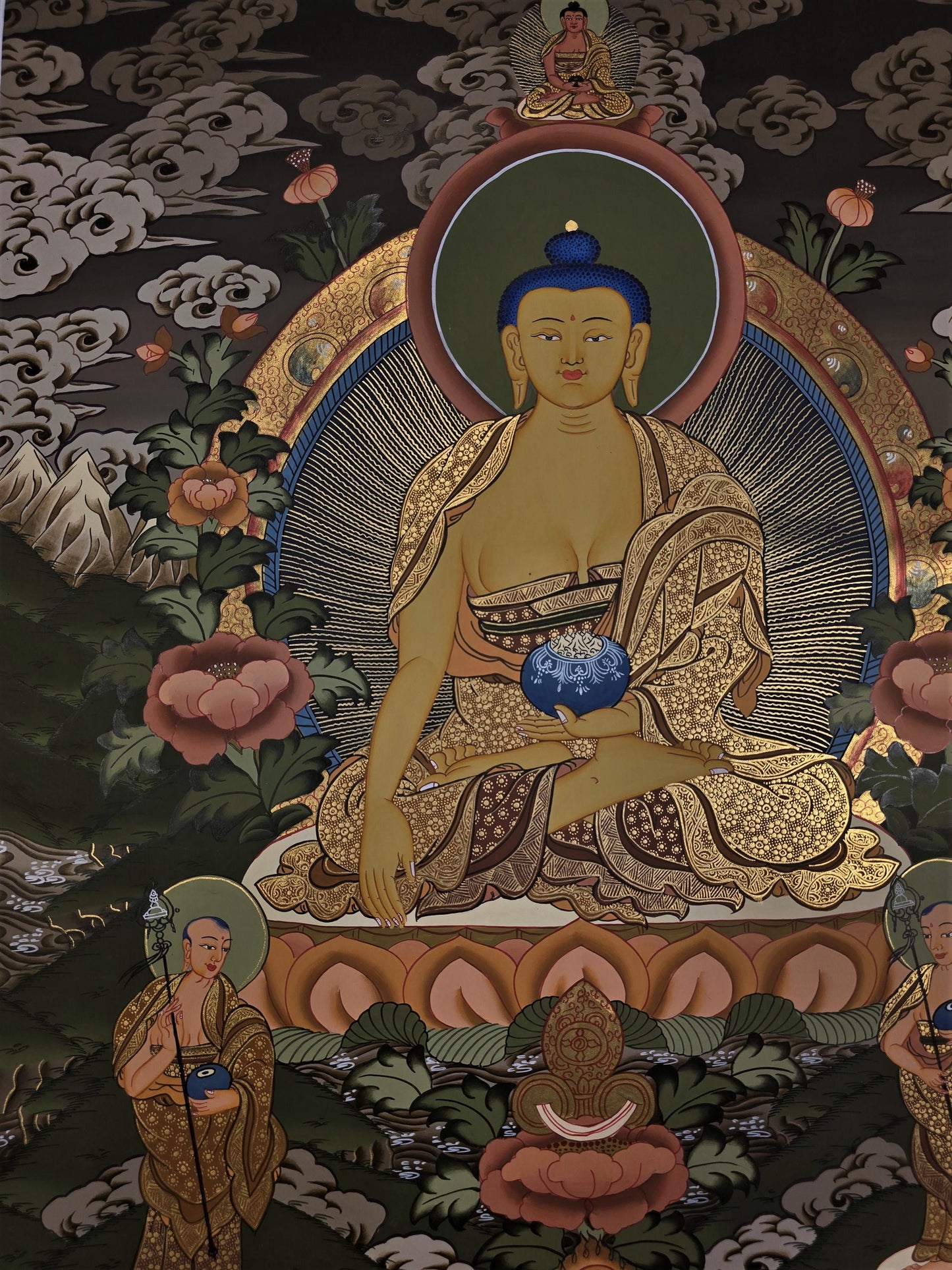 Shakyamuni Buddha Thangka Painting – Original Hand-Painted Tibetan Buddhist Art of Enlightenment From Nepal