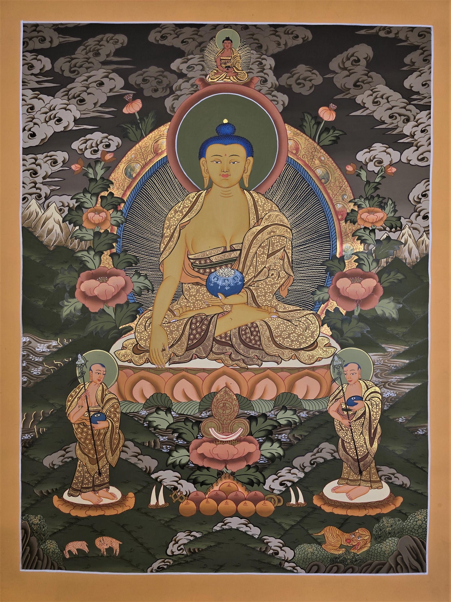 Shakyamuni Buddha Thangka Painting – Original Hand-Painted Tibetan Buddhist Art of Enlightenment From Nepal