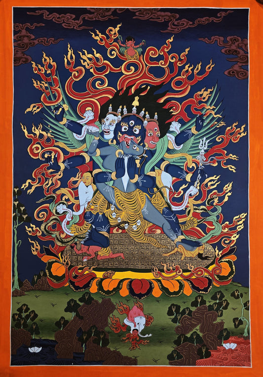 Vajrakilaya Thangka Painting | Tibetan Dorje Phurba | Hand-painted Masterpiece | Wrathful Deity Art