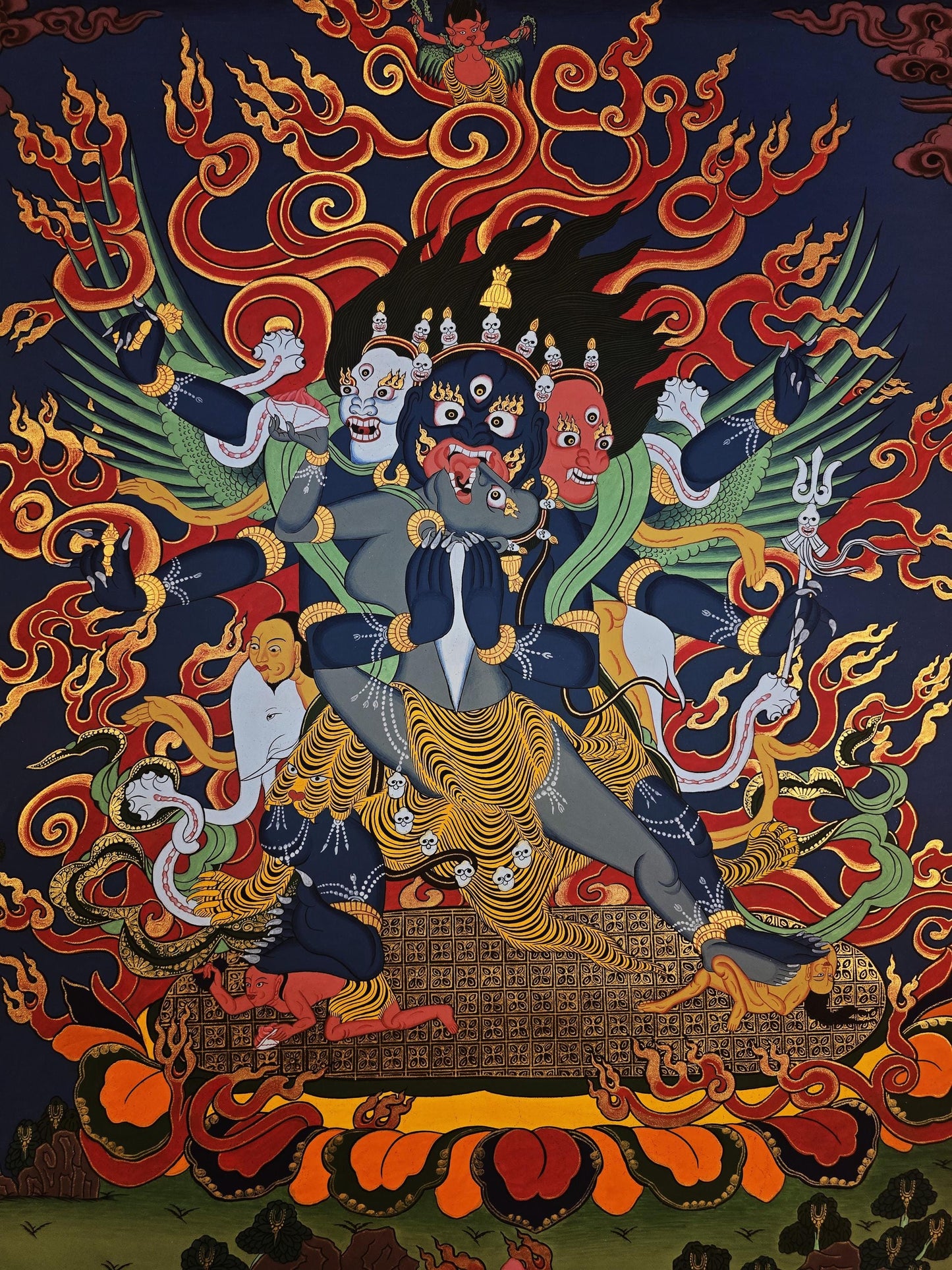 Vajrakilaya Thangka Painting | Tibetan Dorje Phurba | Hand-painted Masterpiece | Wrathful Deity Art