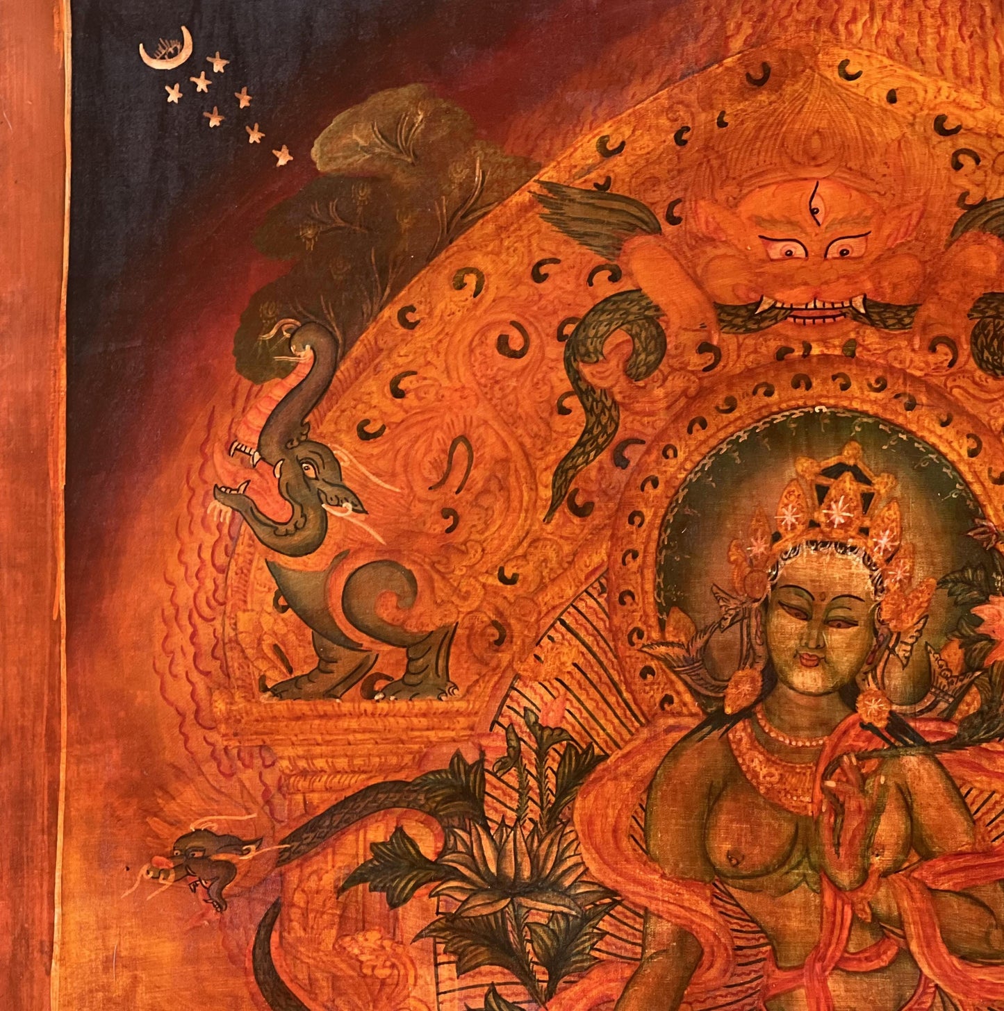 Green Tara Thangka Painting | Newari Paubha Art, Nepal